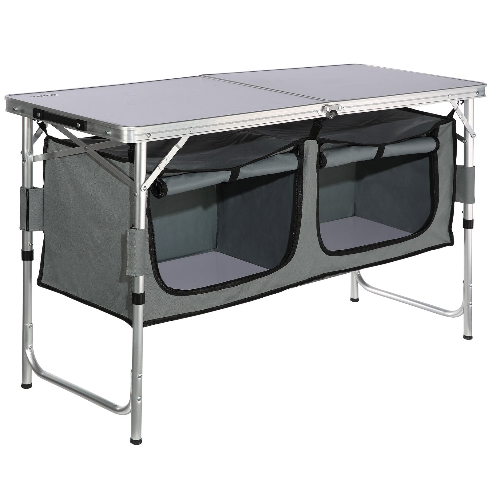 Camping Kitchen Table Folding Outdoor Table with Carrying Bag Adjustable Heights