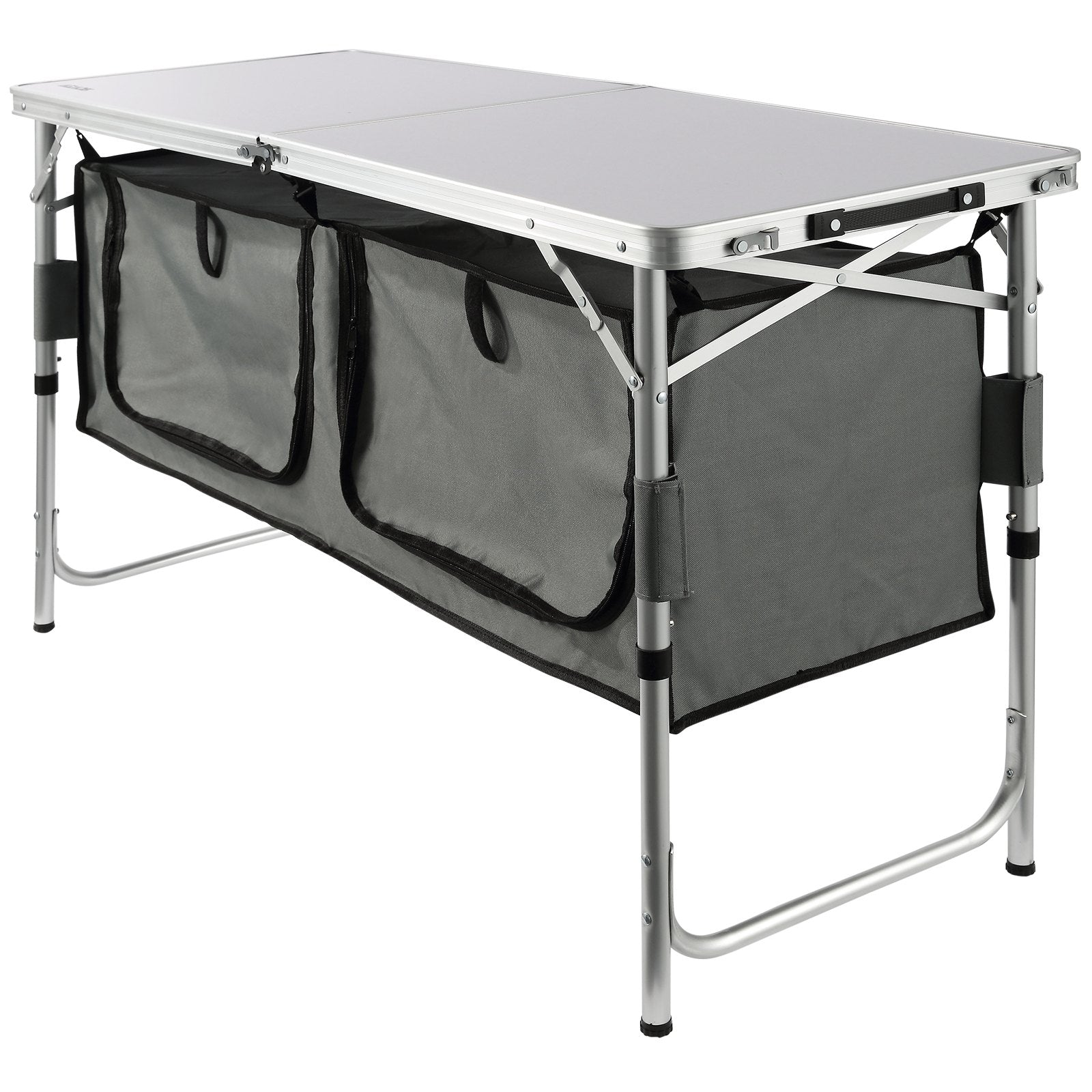 Camping Kitchen Table Folding Outdoor Table with Carrying Bag Adjustable Heights