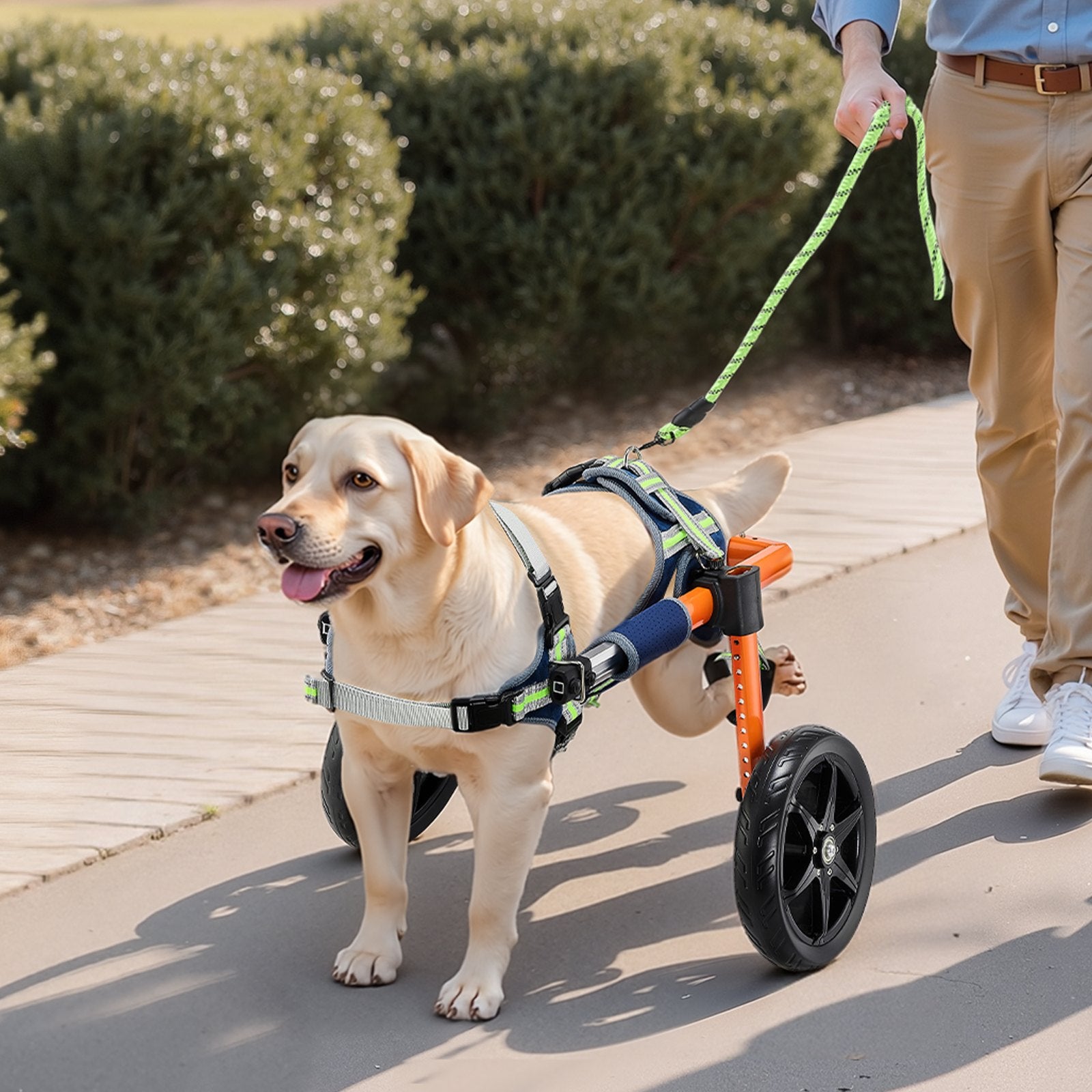 Dog Wheelchair Back Legs 2 Wheels Adjustable Cart Shock-Absorbing Wheels Medium