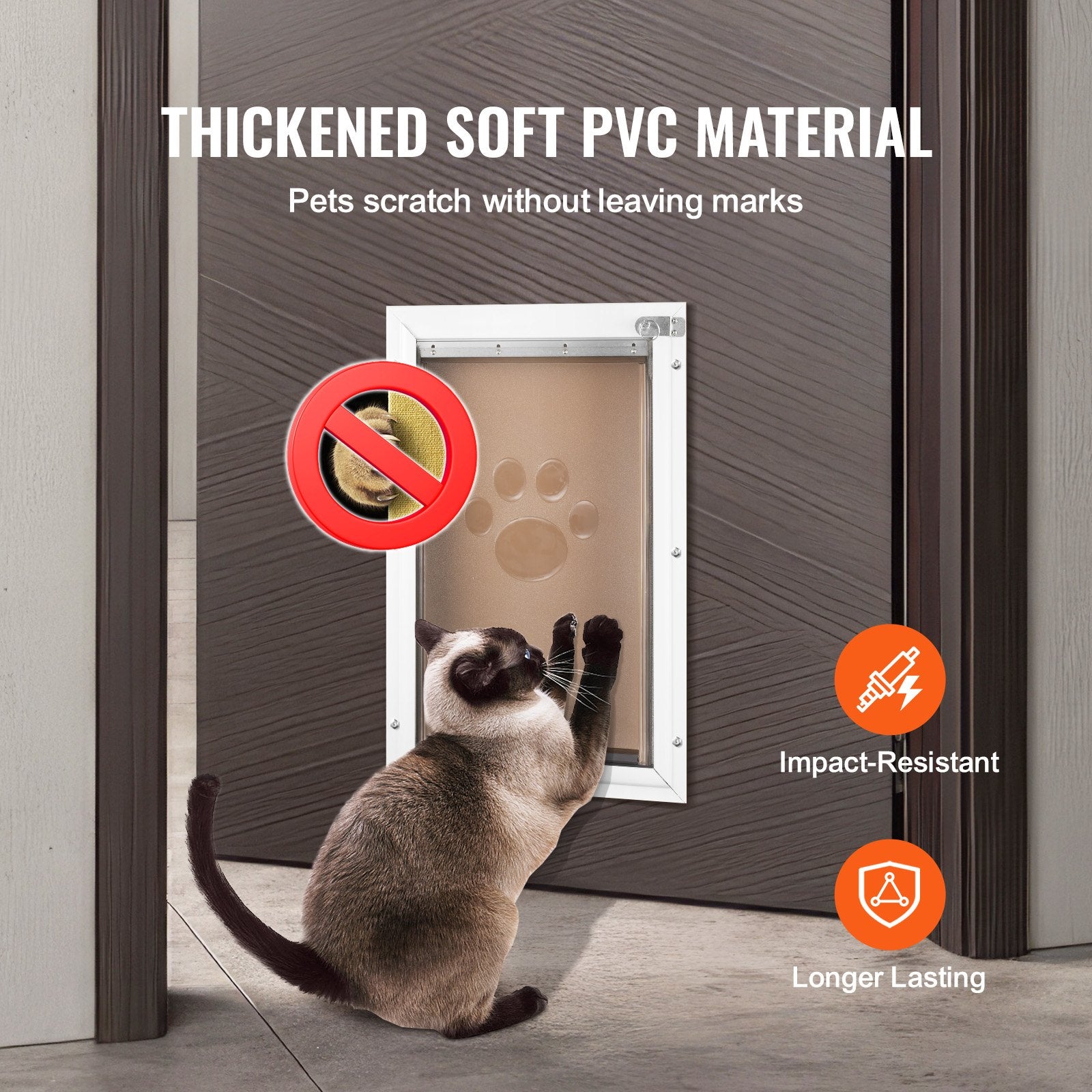Pet Door Replacement Flap, 26.04 x 41.28 cm PVC Dog Door with Magnetic Strip