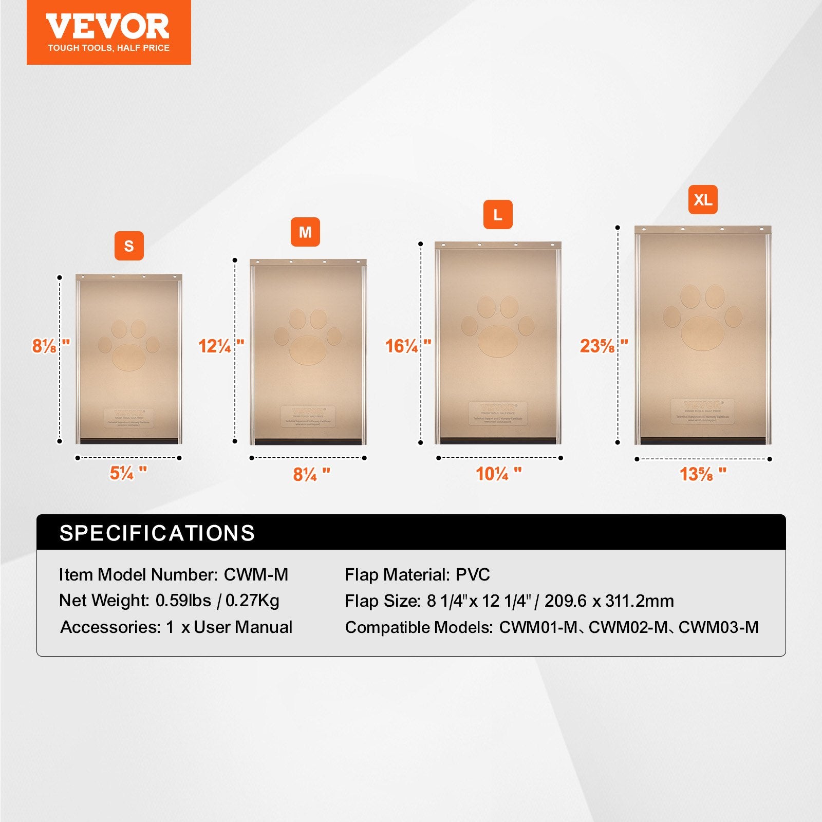Pet Door Replacement Flap 20.96x31.12cm Weatherproof PVC Thick Magnetic M Strips
