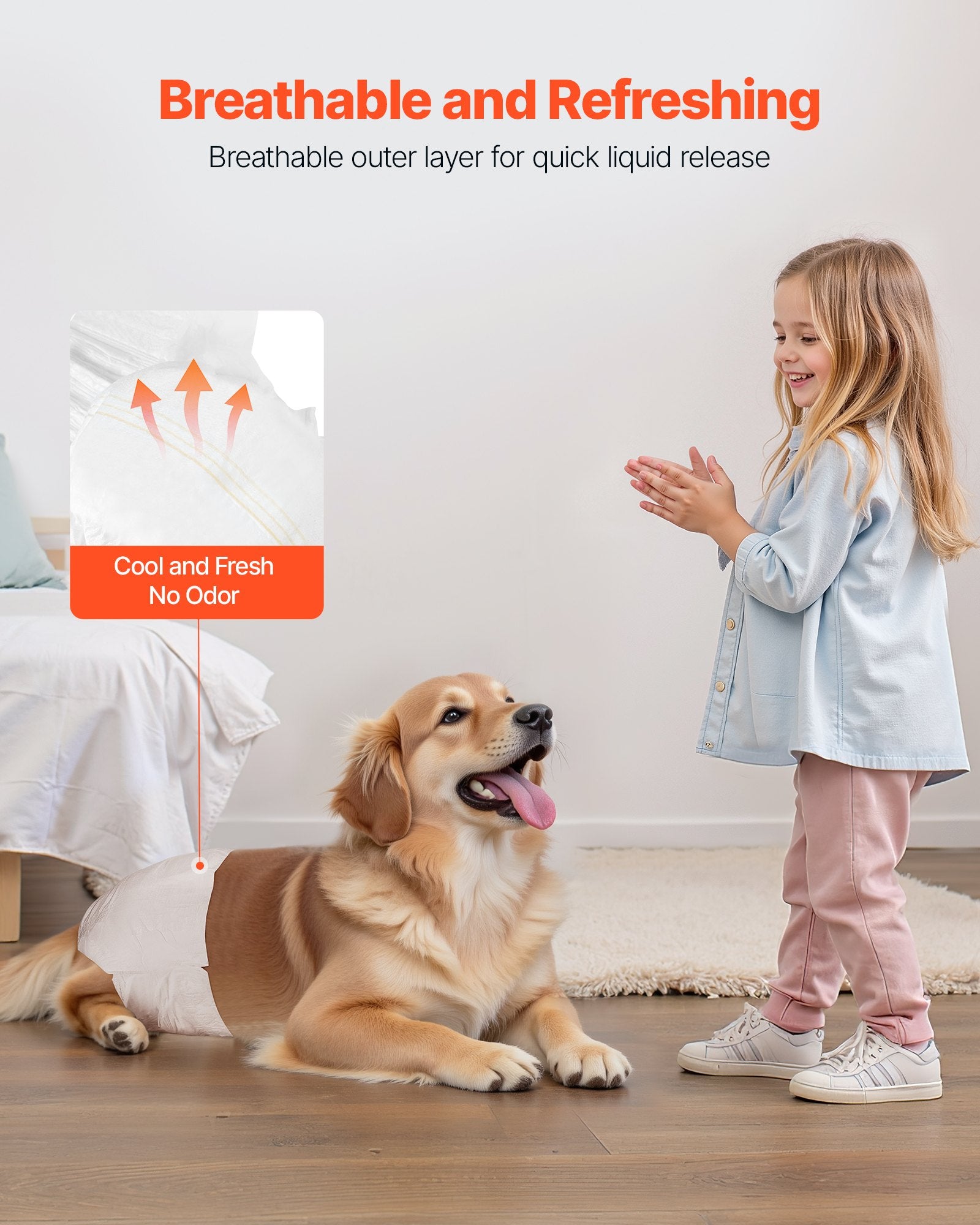 Dog Diapers Disposable Female 360 Leak-Proof Wetness Indicator M 144 Count