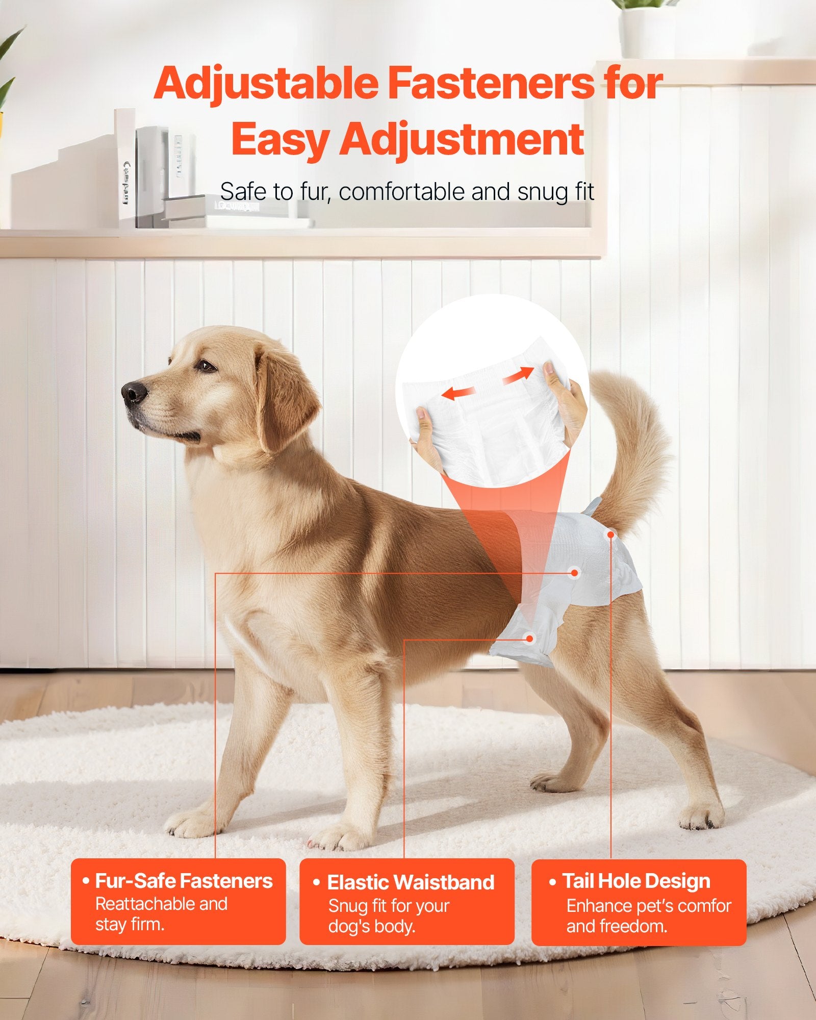 Dog Diapers Disposable Female 360 Leak-Proof Wetness Indicator M 144 Count