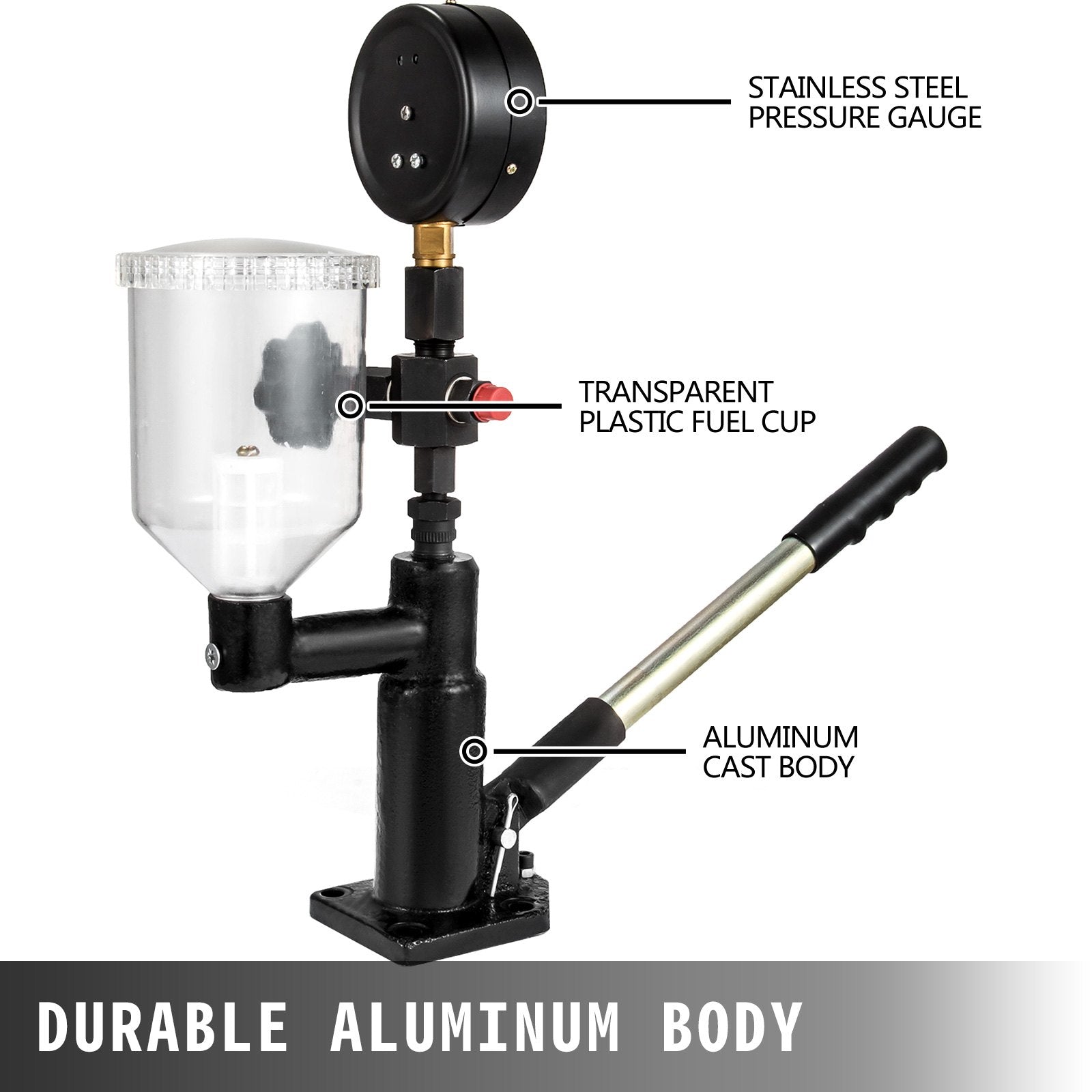 Diesel Injector Nozzle Pressure Tester Dual Scale 0-600Bar 0-8000PSI