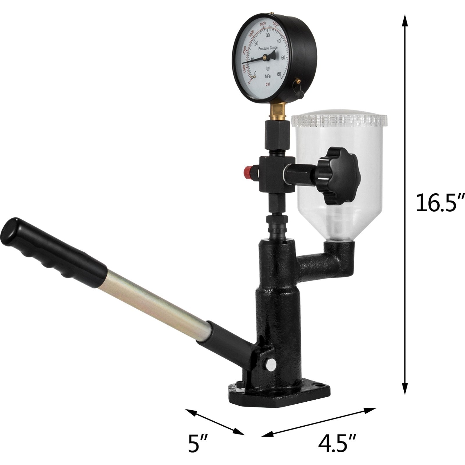 Diesel Injector Nozzle Pressure Tester Dual Scale 0-600Bar 0-8000PSI