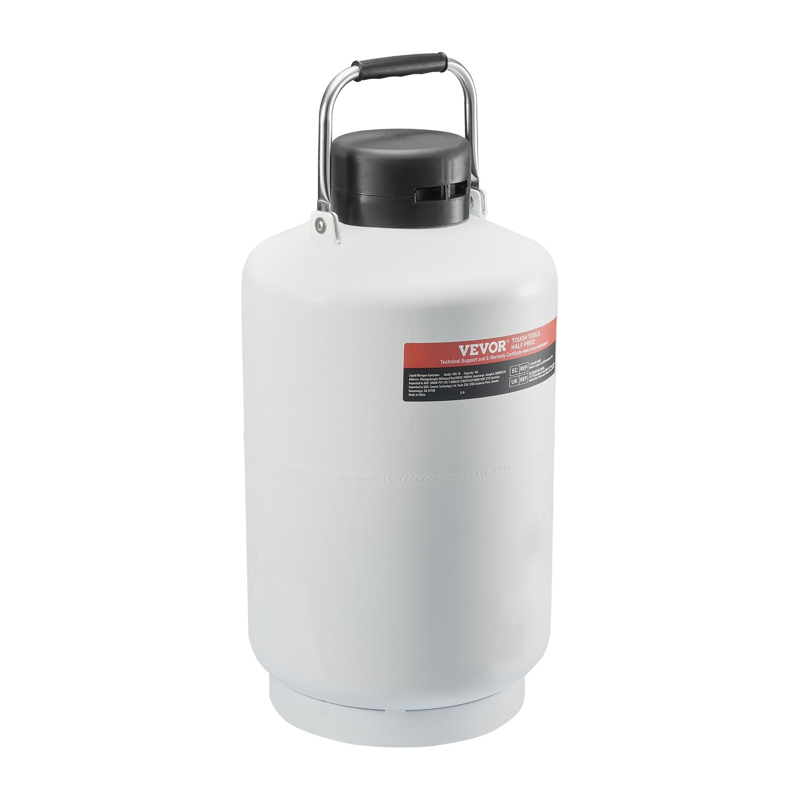 10L Liquid Nitrogen Tank Cryogenic Dewar Container with 6 Canisters