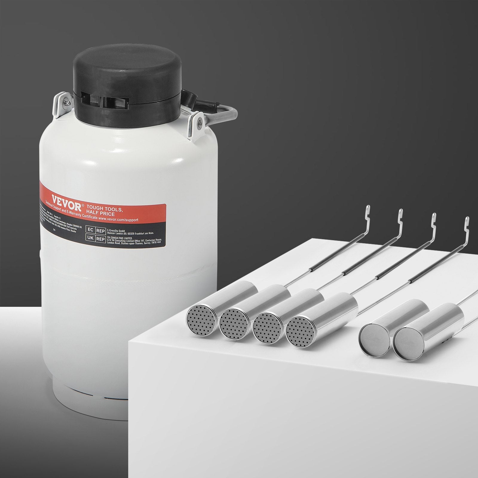 3L Liquid Nitrogen Tank Cryogenic Dewar with 6 Canisters