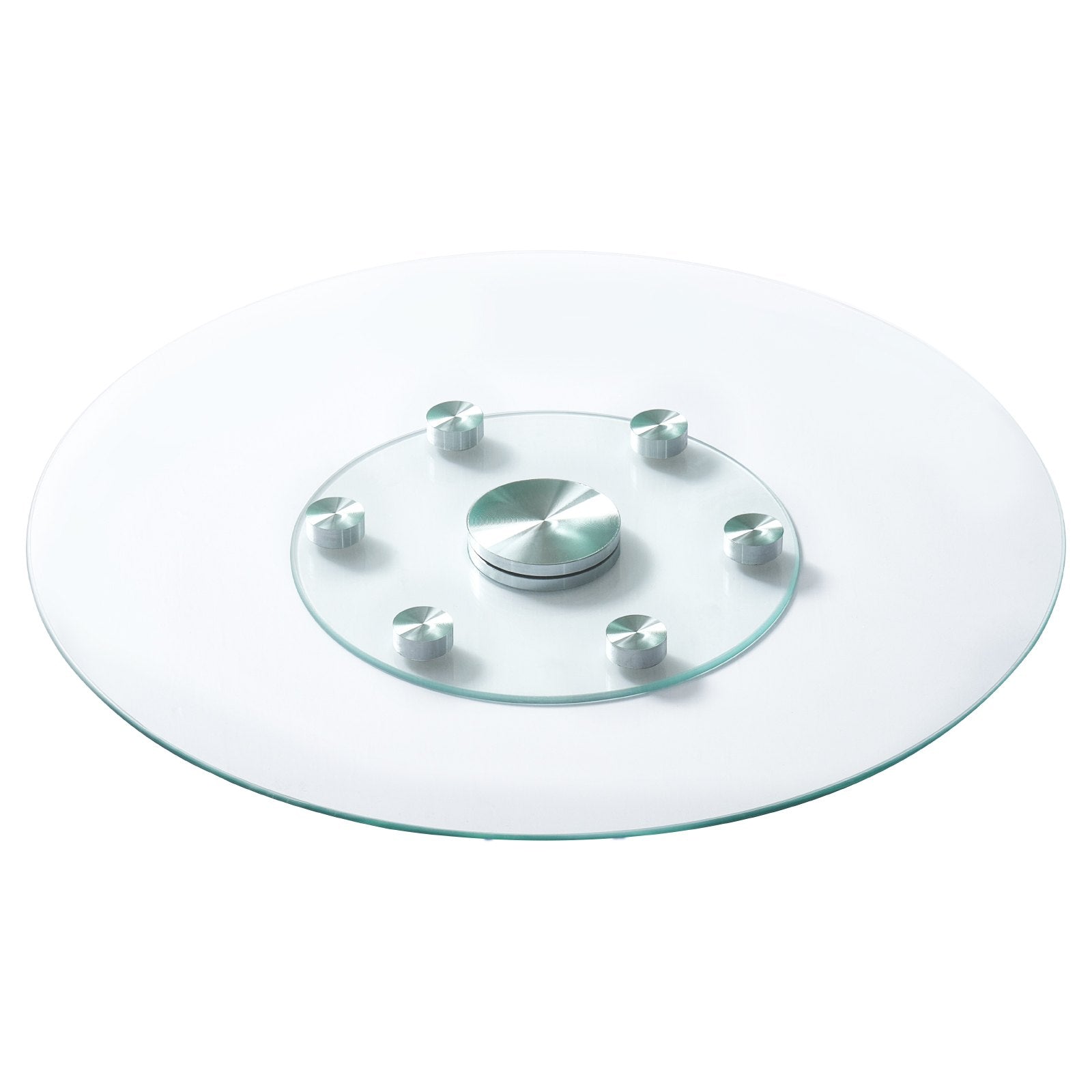 76.8cm Glass Lazy Susan Turntable 360° Rotating Tempered Table Tray