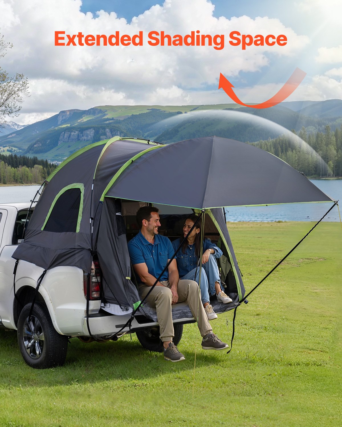 Pickup Truck Tent 5.0-5.2ft Waterproof PU2000 2-3 Person Sleeping with Awning