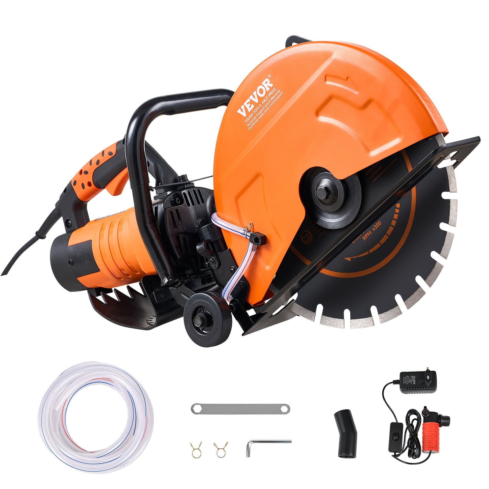 Electric Concrete Saw 12in 1800W Circular Cutter 4.5in Depth Wet Stone Brick