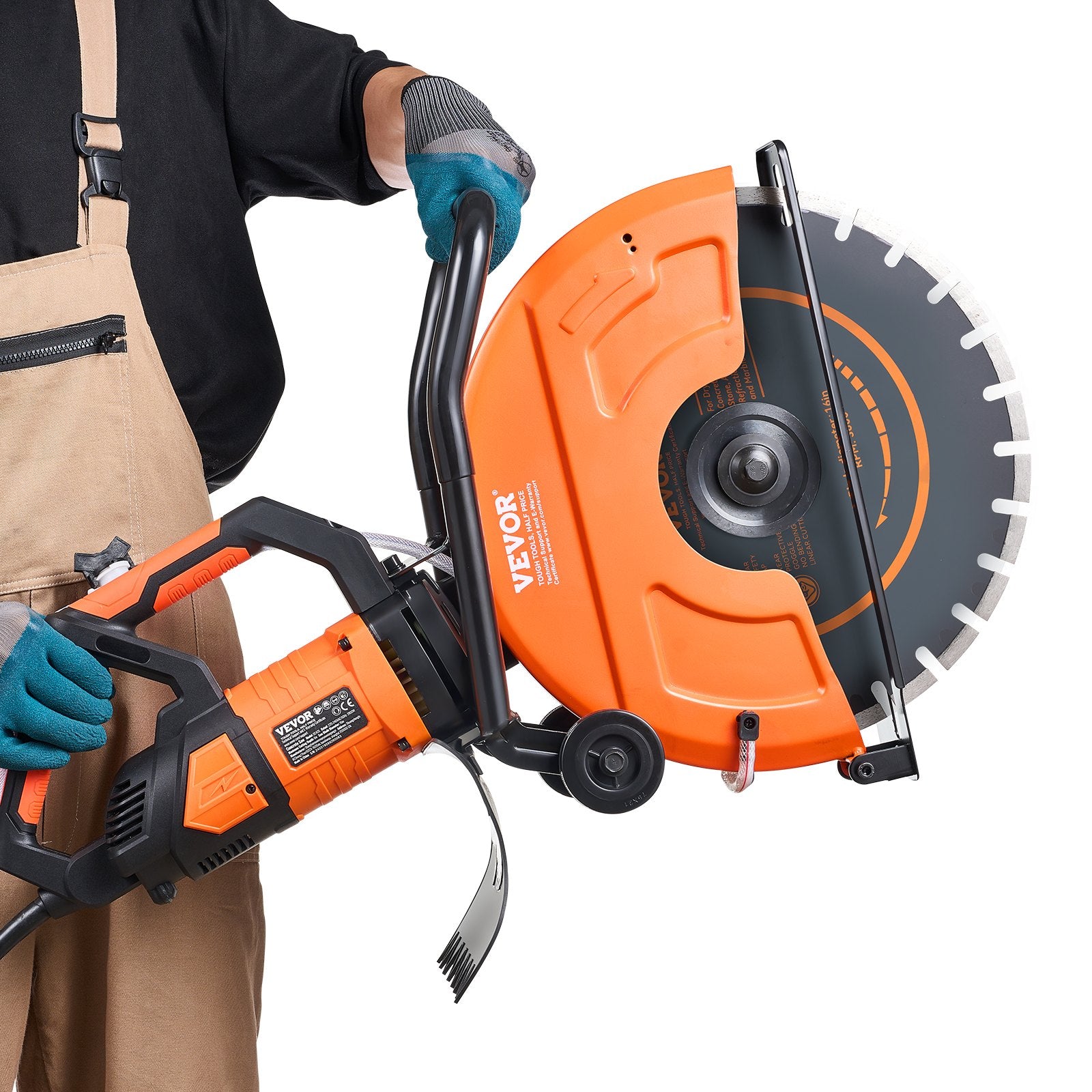 Electric Concrete Saw 16 in 2800W 15A Circular Cutter 6 in Depth Wet Saw