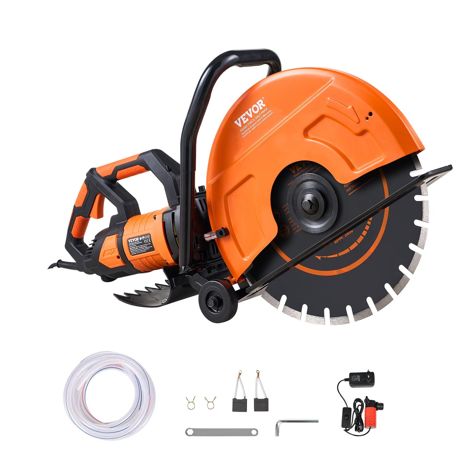 Electric Concrete Saw 16 in 2800W 15A Circular Cutter 6 in Depth Wet Saw