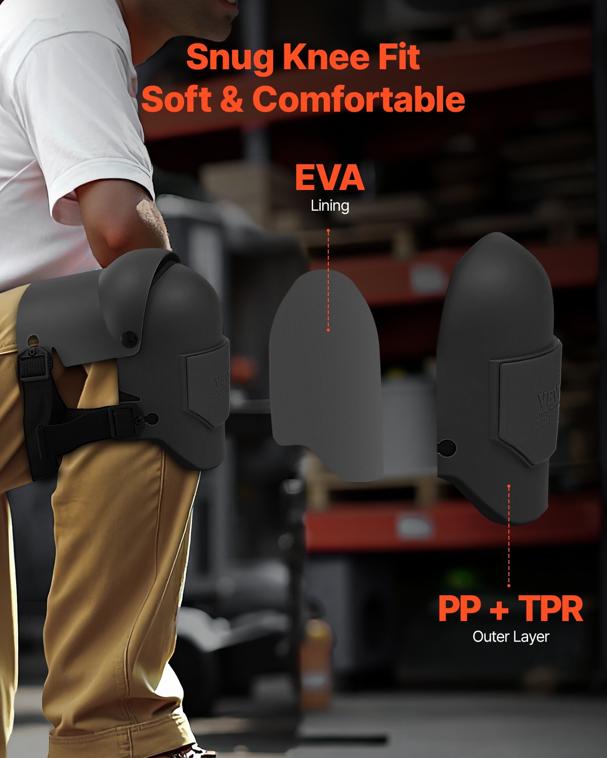 Knee Pads for Work Extra Thick Foam Cushion Construction Protection Black