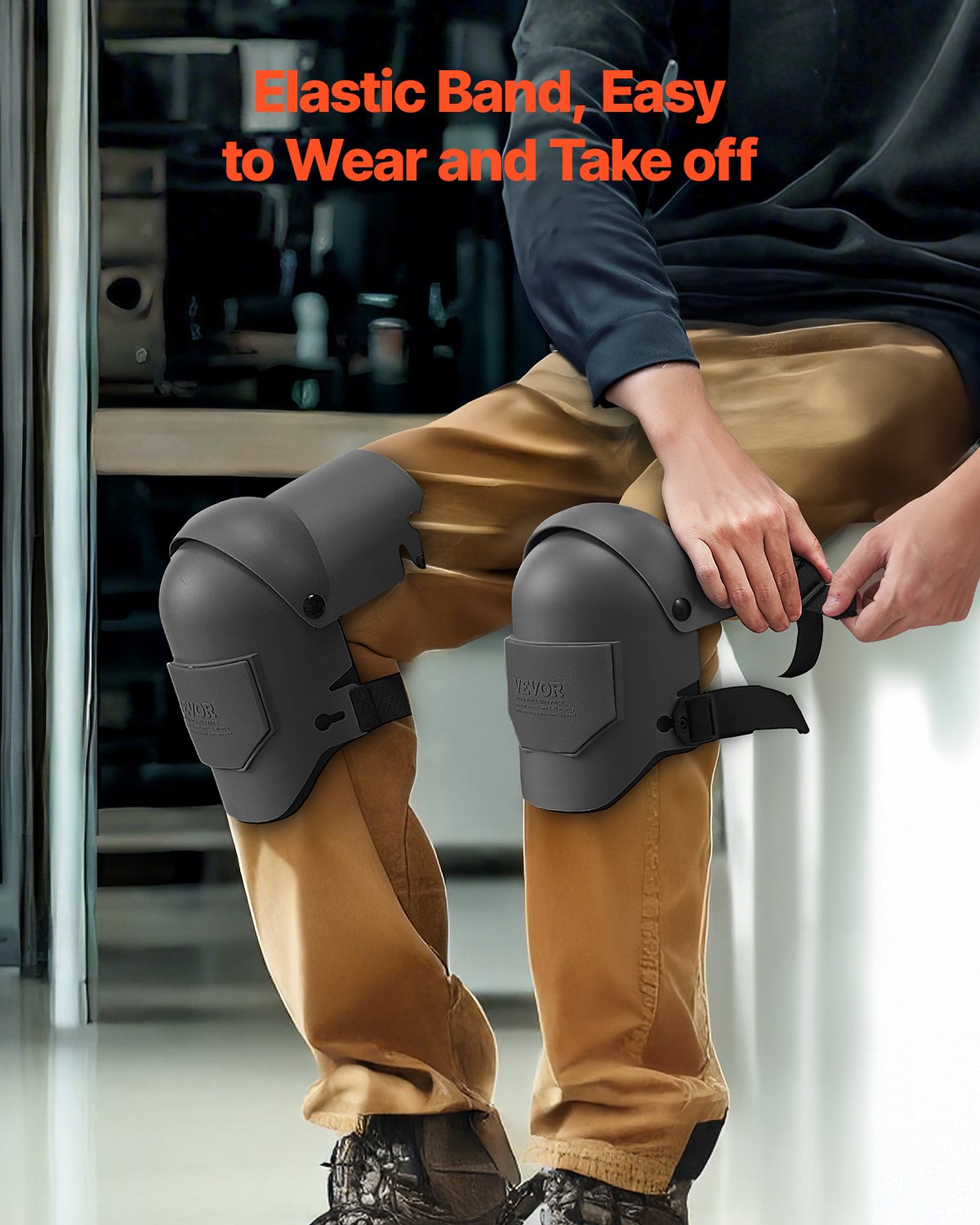 Knee Pads for Work Extra Thick Foam Cushion Construction Protection Black