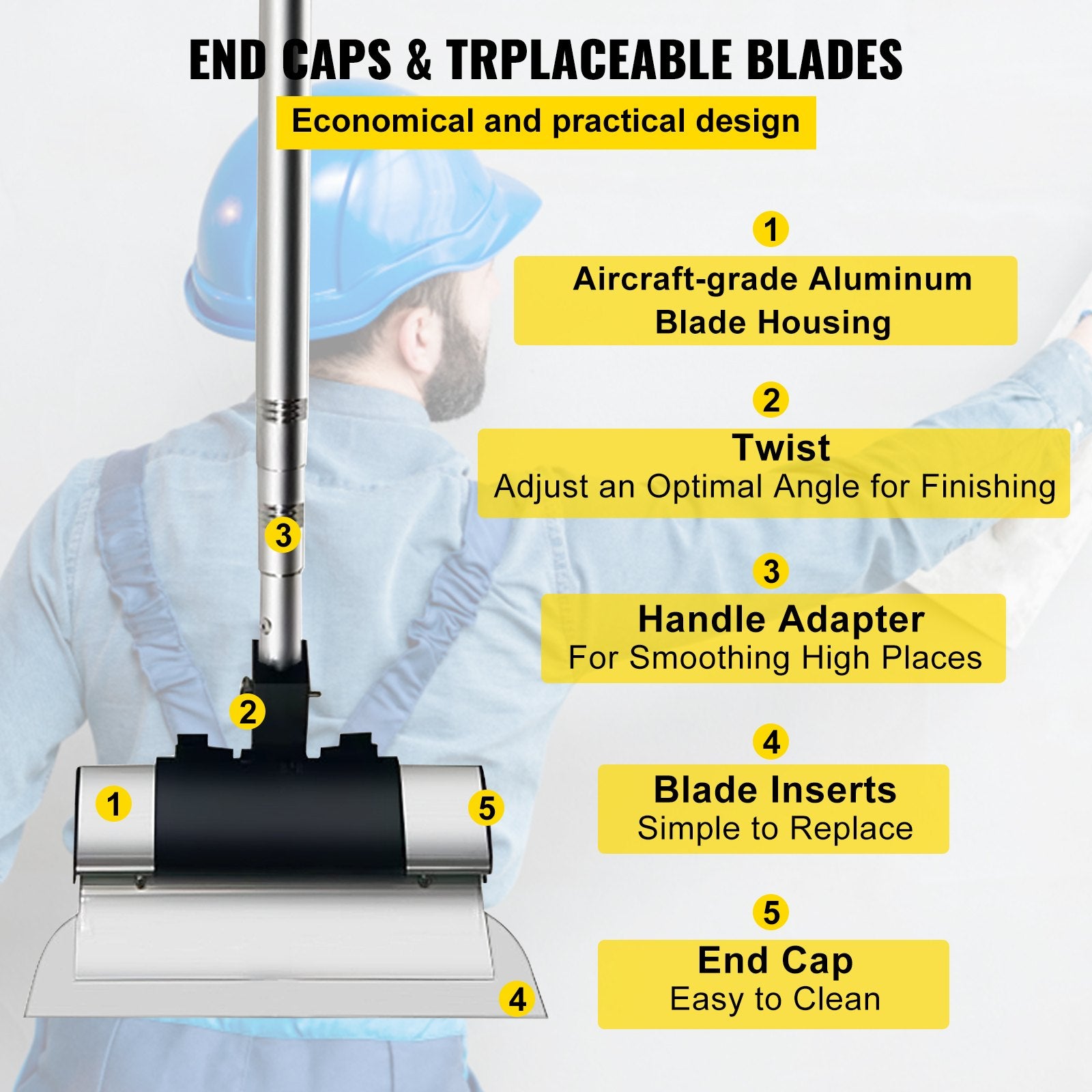 Skimming Blade Set 10 16 24 inch Blades with 35-78 inch Extension