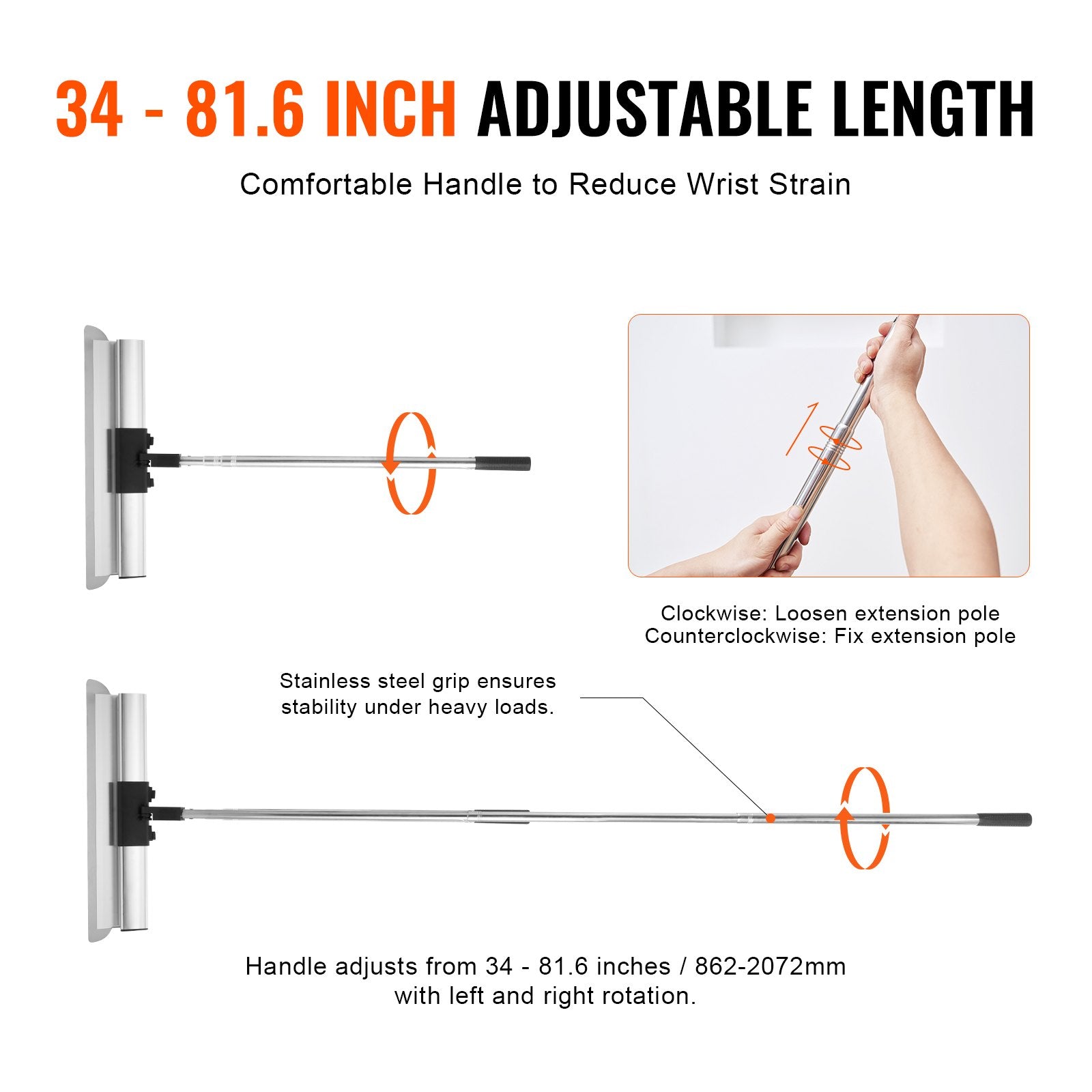 Drywall Skimming Blade Set 10/16/24/32/40in with Extension Handle