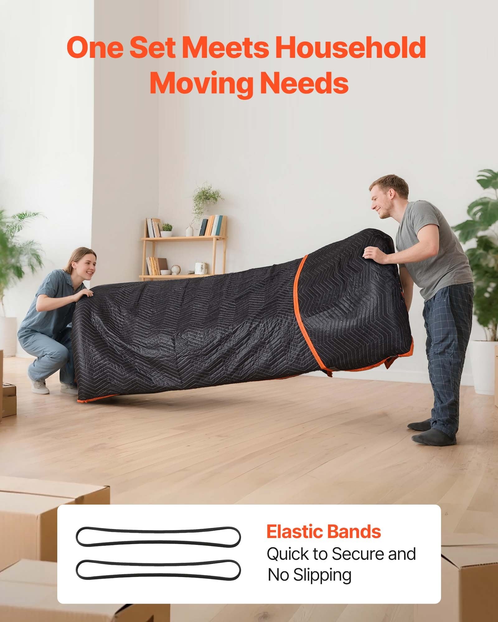 Moving Blankets 6PCS 2032x1829mm Heavy Duty Padded Cotton Filling for Furniture