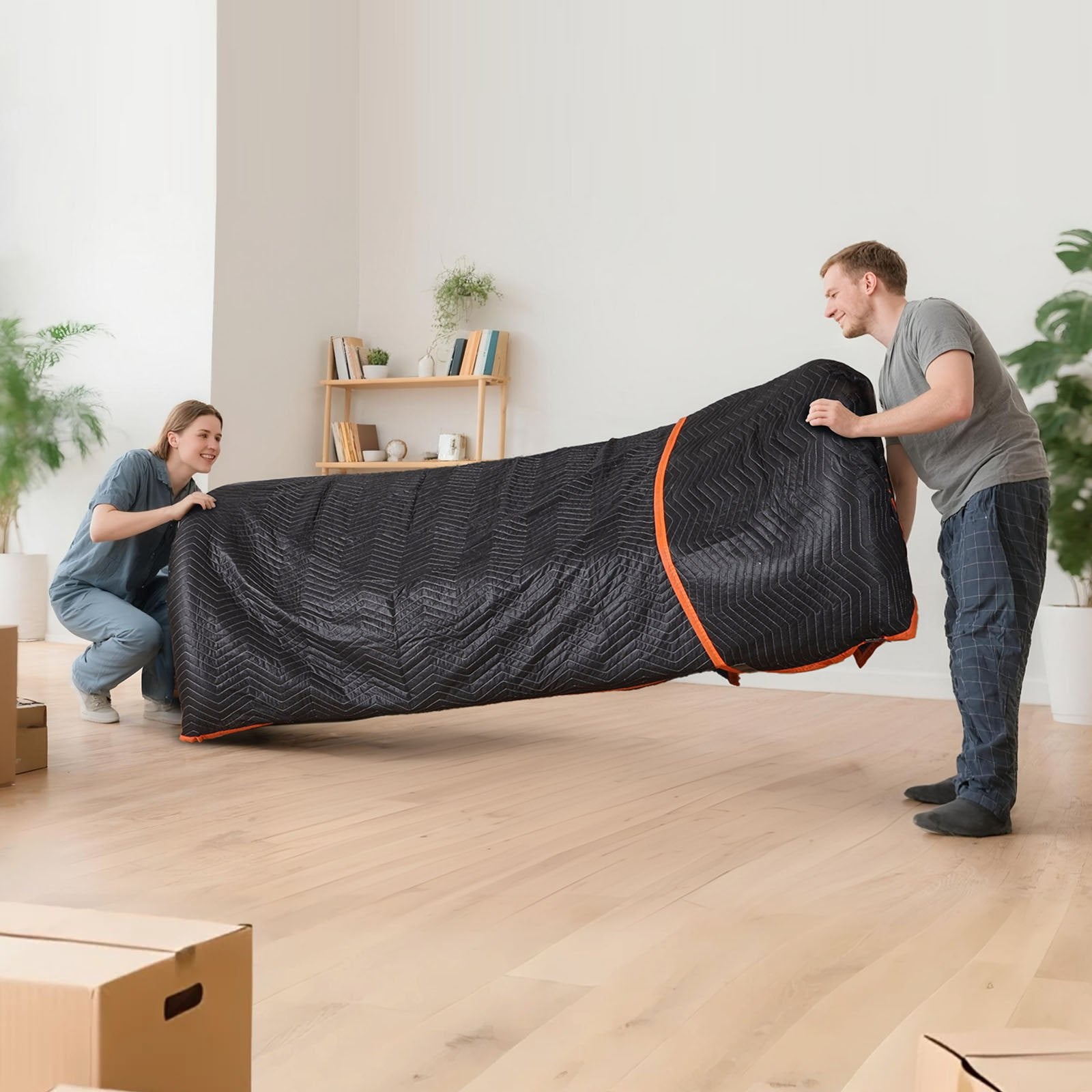 Moving Blankets 6PCS 2032x1829mm Heavy Duty Padded Cotton Filling for Furniture