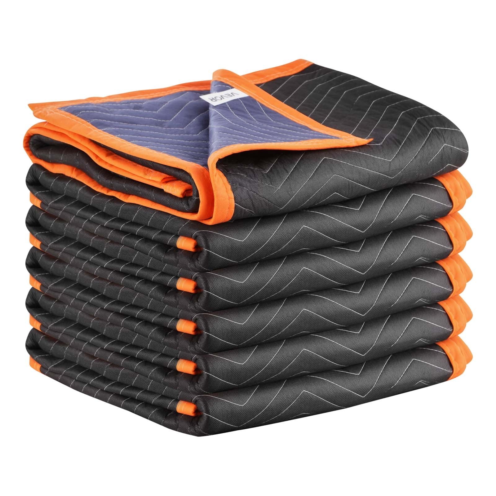 Moving Blankets 6PCS 2032x1829mm Heavy Duty Padded Cotton Filling for Furniture