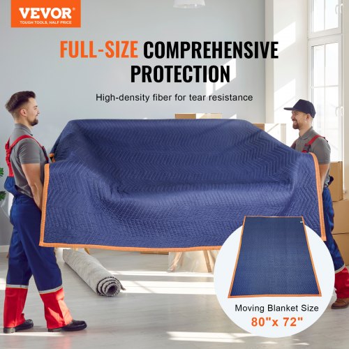 VEVOR 12 Pack Moving Blankets 2032x1829 mm Non-Woven Cotton Furniture Pads