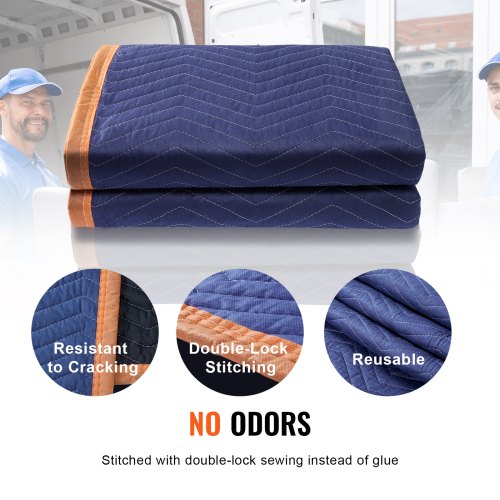 VEVOR 12 Pack Moving Blankets 2032x1829 mm Non-Woven Cotton Furniture Pads