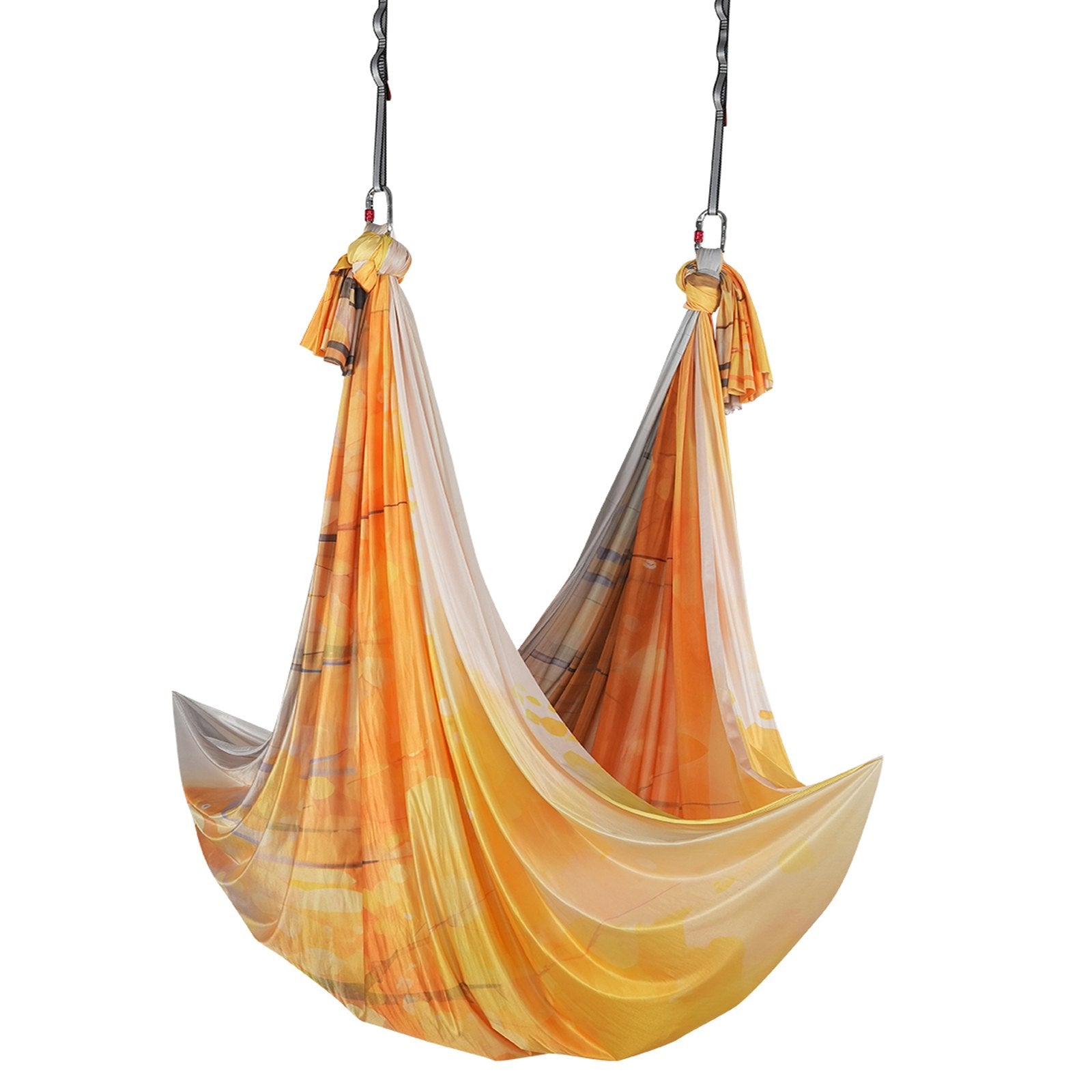 Aerial Yoga Hammock & Swing 5m Starter Kit Nylon Fabric Rigging Hardware Gold