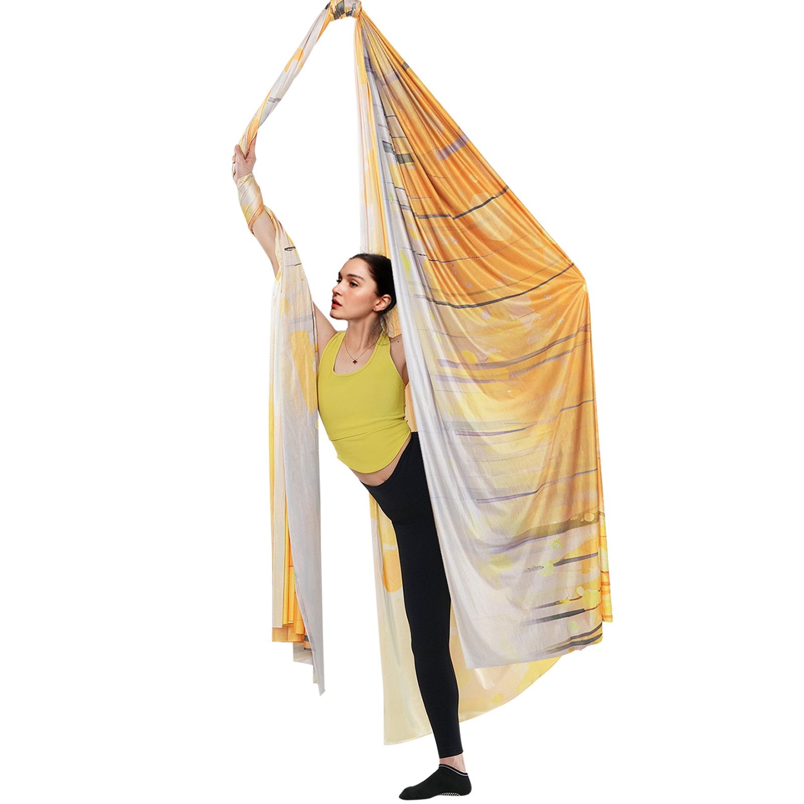 Aerial Yoga Hammock & Swing 5m Starter Kit Nylon Fabric Rigging Hardware Gold