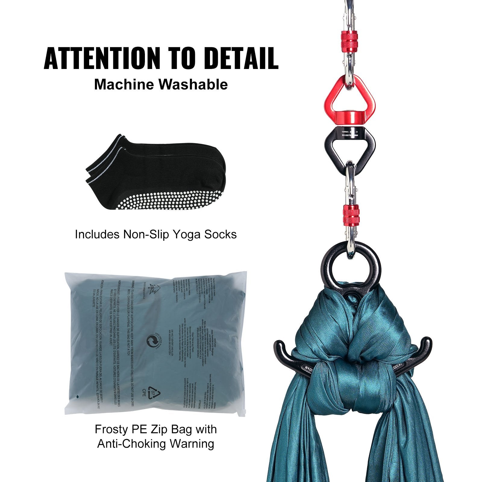 Aerial Silk & Yoga Swing 8m Nylon Hammock Kit with Full Rigging Green