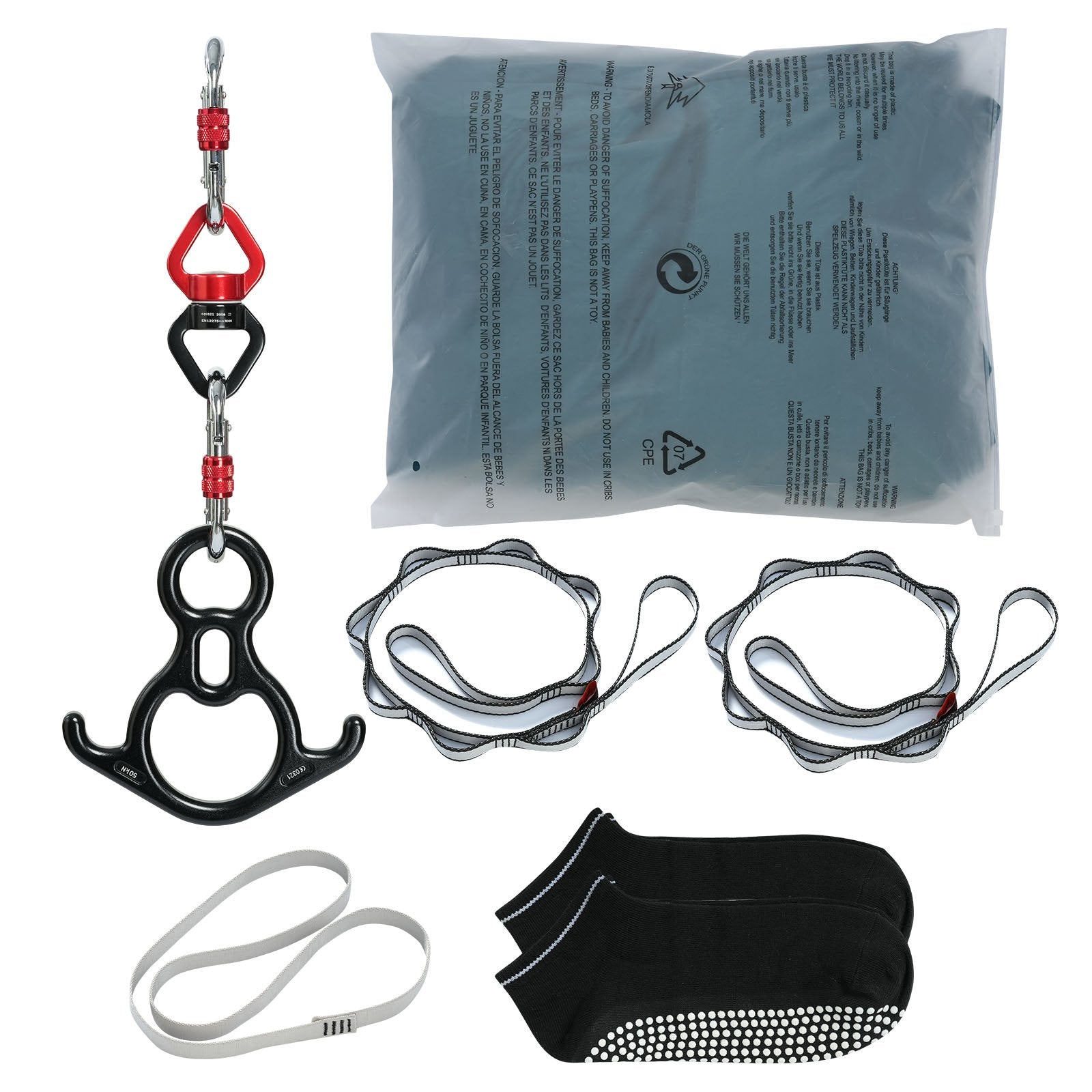 Aerial Silk & Yoga Swing 8m Nylon Hammock Kit with Full Rigging Green