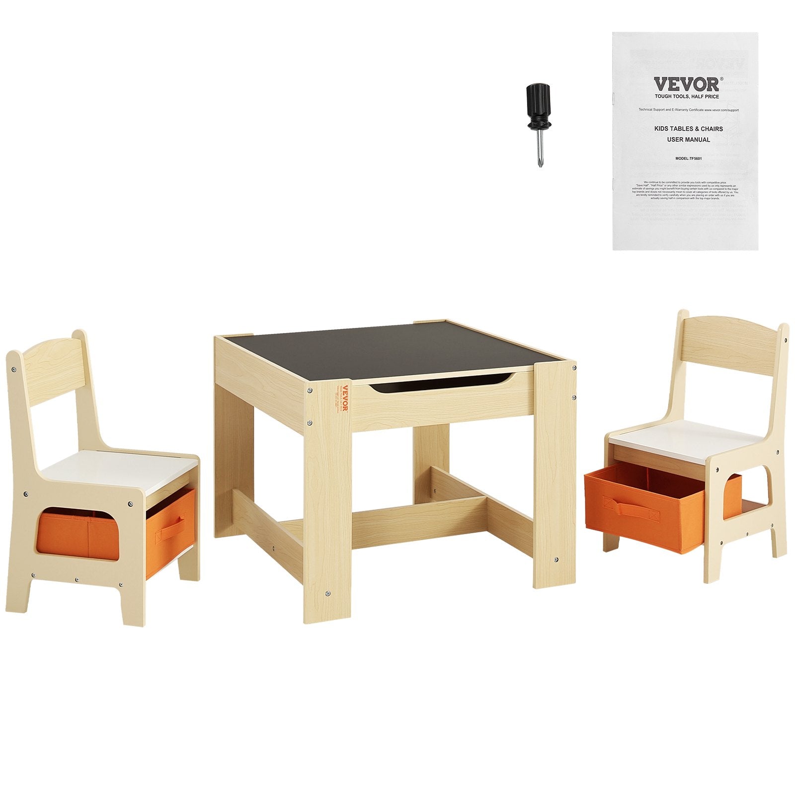 Kids Table and Chair Set Wooden Activity Table Storage Toddlers Art Craft