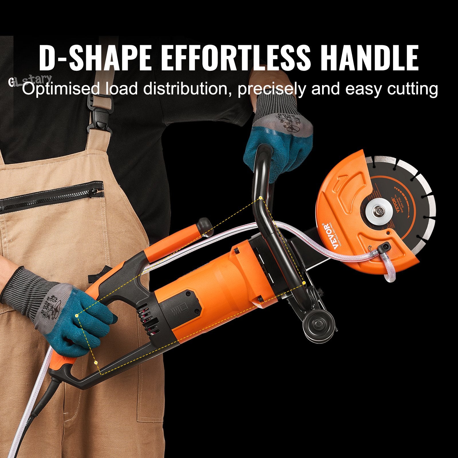 Electric Concrete Saw 7in 2000W Cutter 2.5in Depth Wet Dry Stone Brick