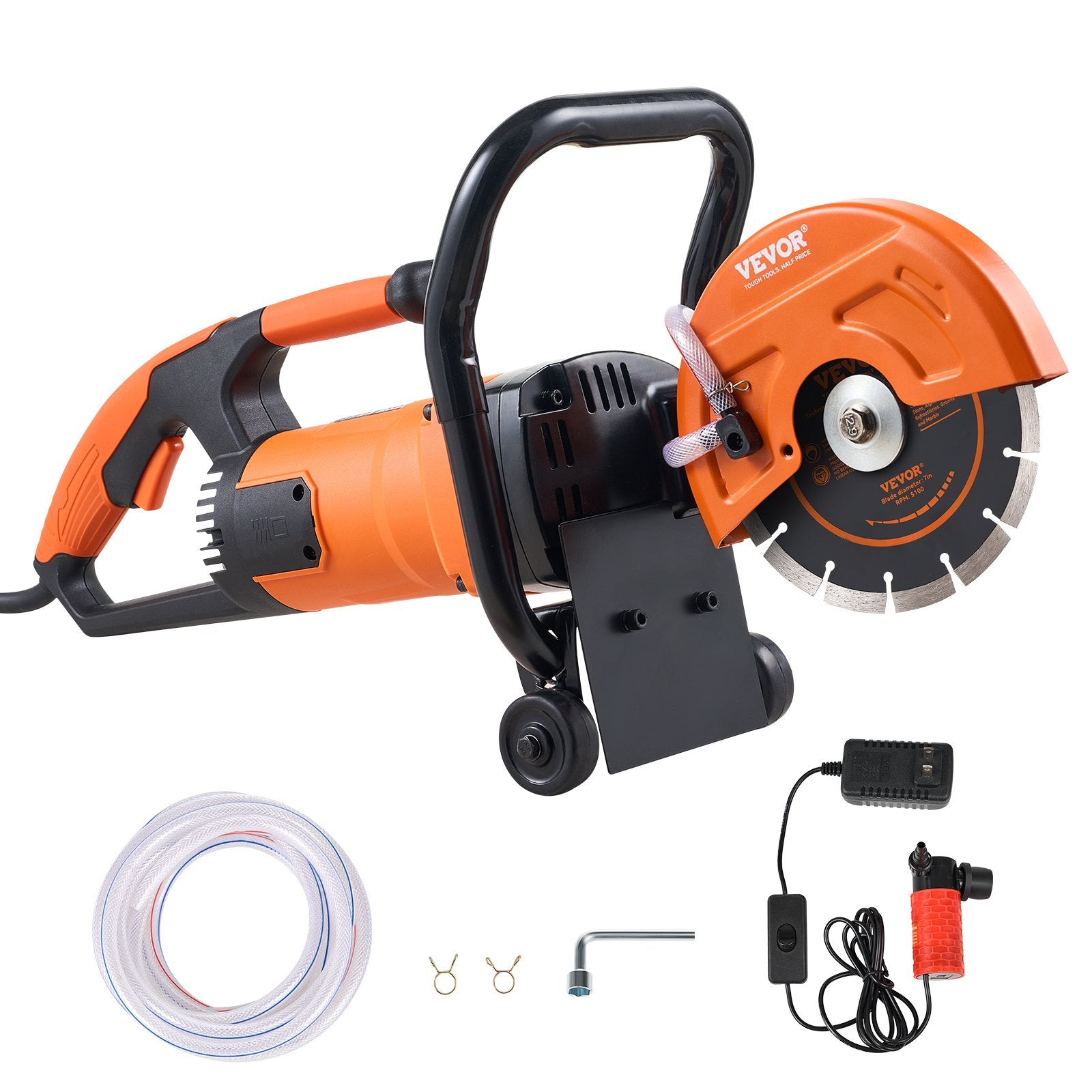 Electric Concrete Saw 7in 2000W Cutter 2.5in Depth Wet Dry Stone Brick
