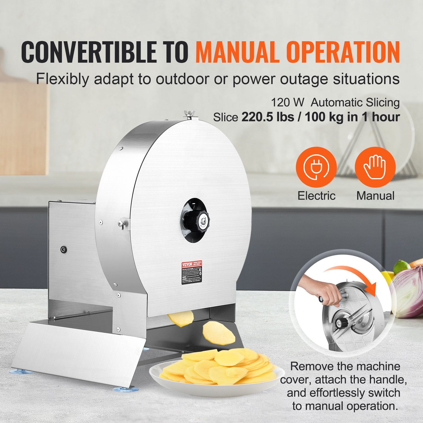 Electric Vegetable Slicer Adjustable 0-12mm Stainless Steel Commercial Cutter