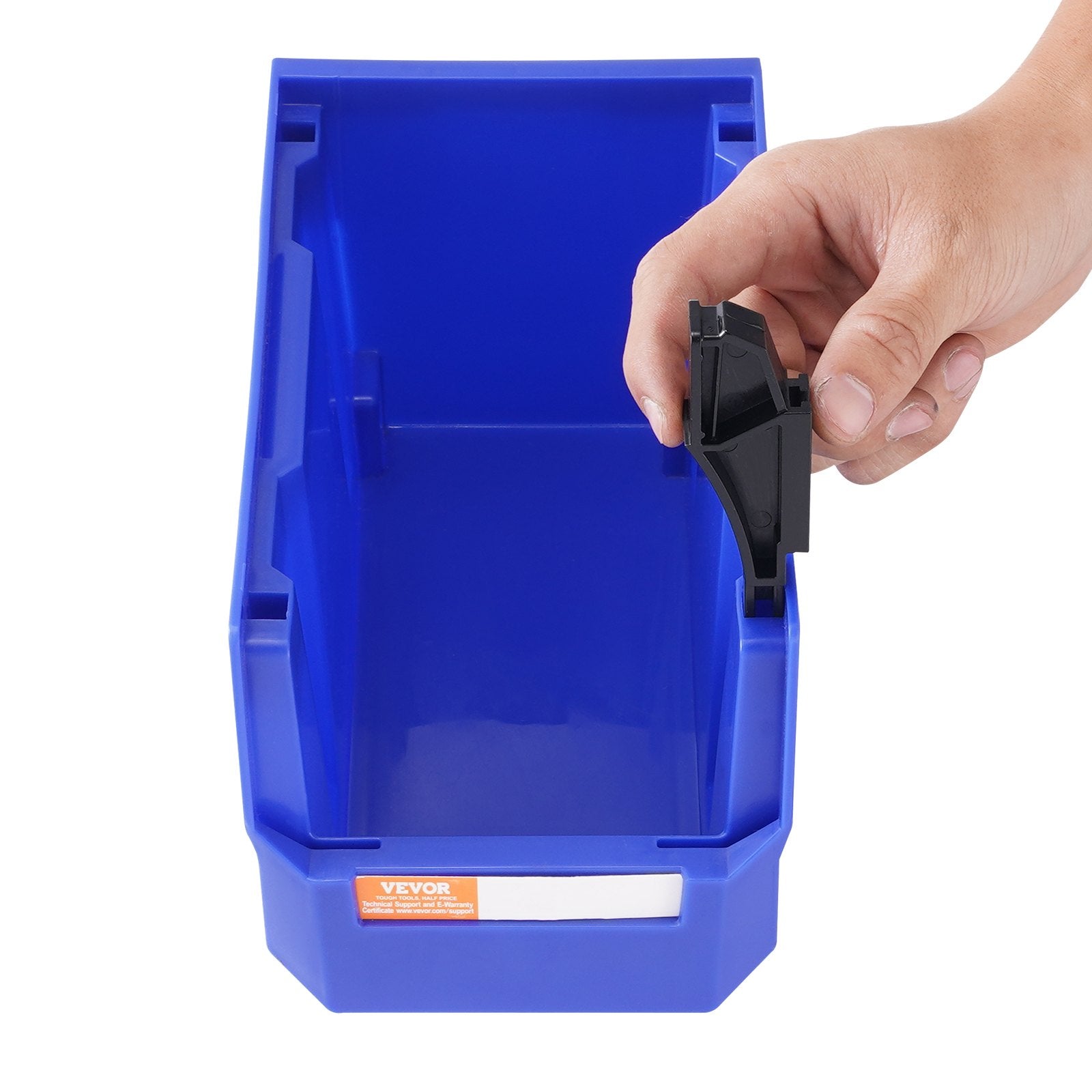 Plastic Storage Bin 276x139x128mm Hanging Stackable Organizer 12-Pack Blue/Red