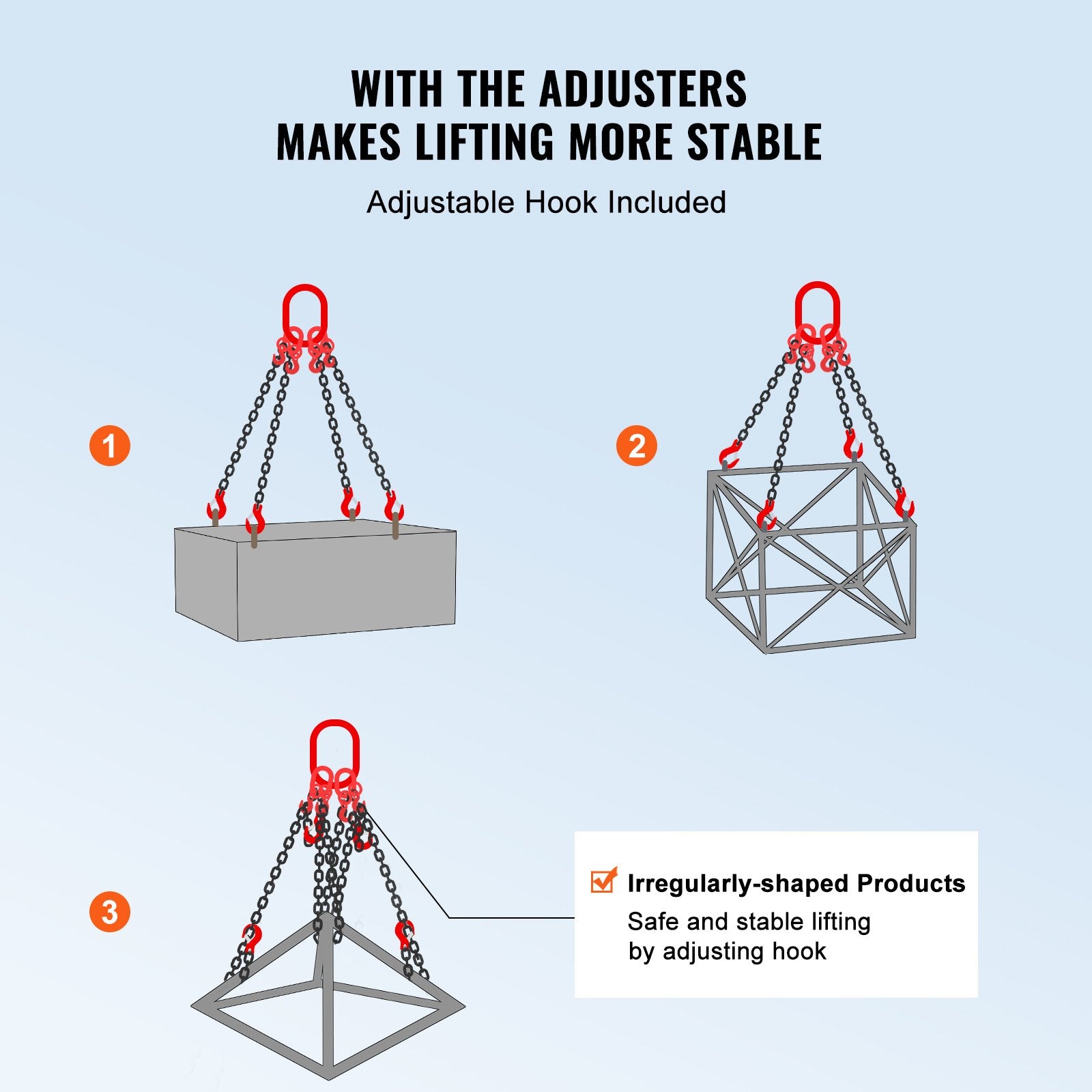 Chain Sling 6mm x 150cm G80 Engine Hoist 3 Ton Lifting Chain with 4 Hooks