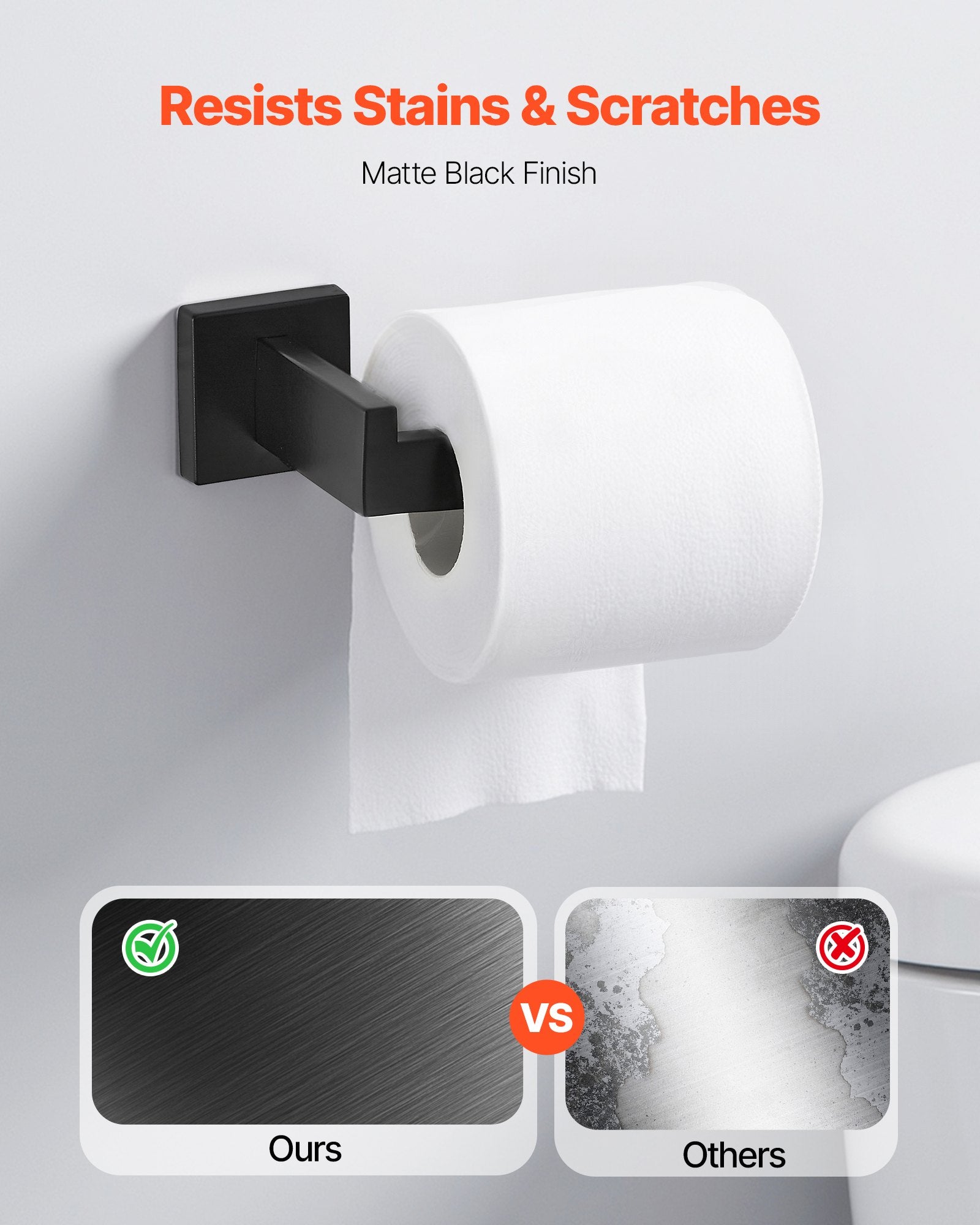 Matte Black Bathroom Hardware Set 5-Piece Stainless Steel Wall-Mounted