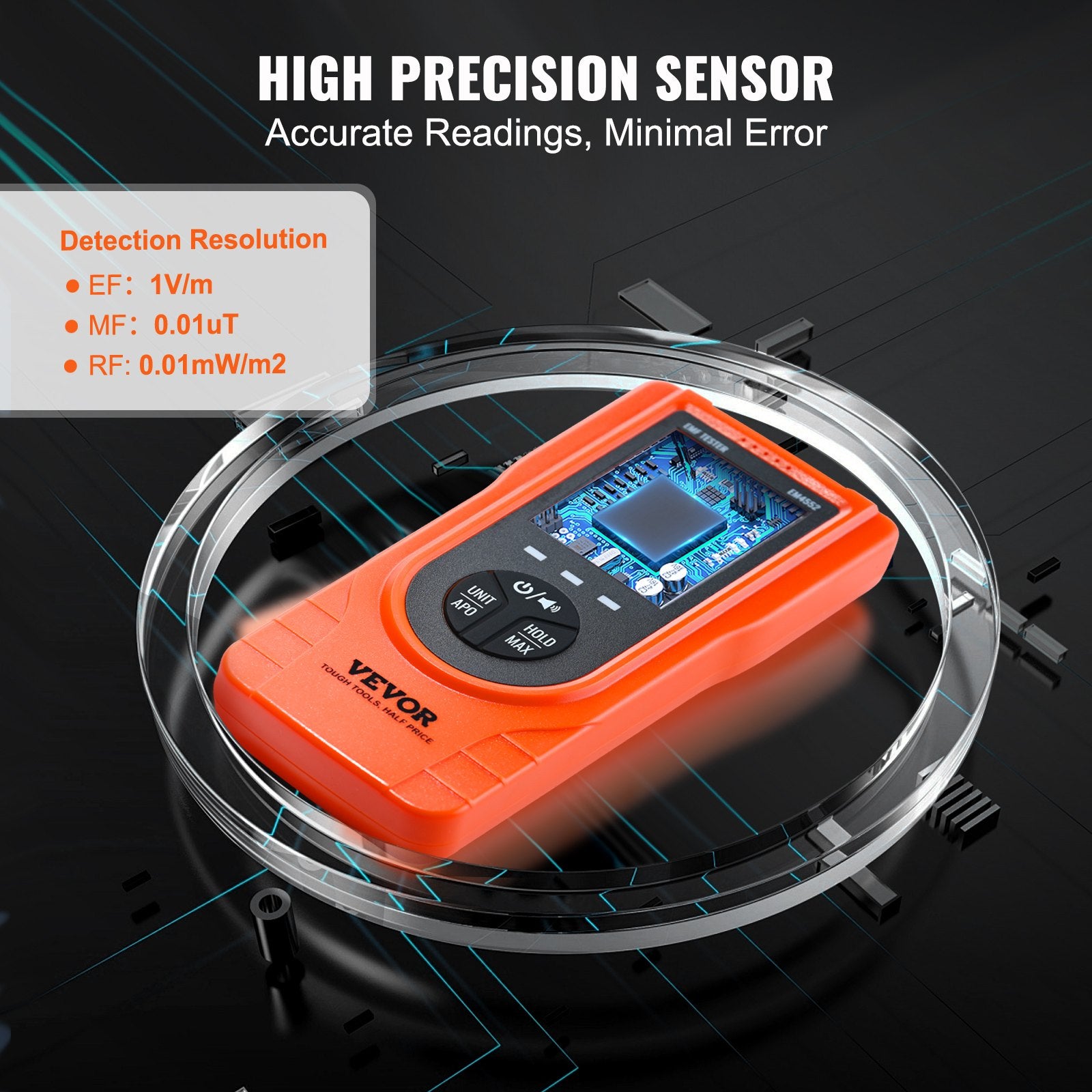 3-in-1 EMF Meter Handheld Rechargeable 5Hz-3.5GHz Electromagnetic Field Detector