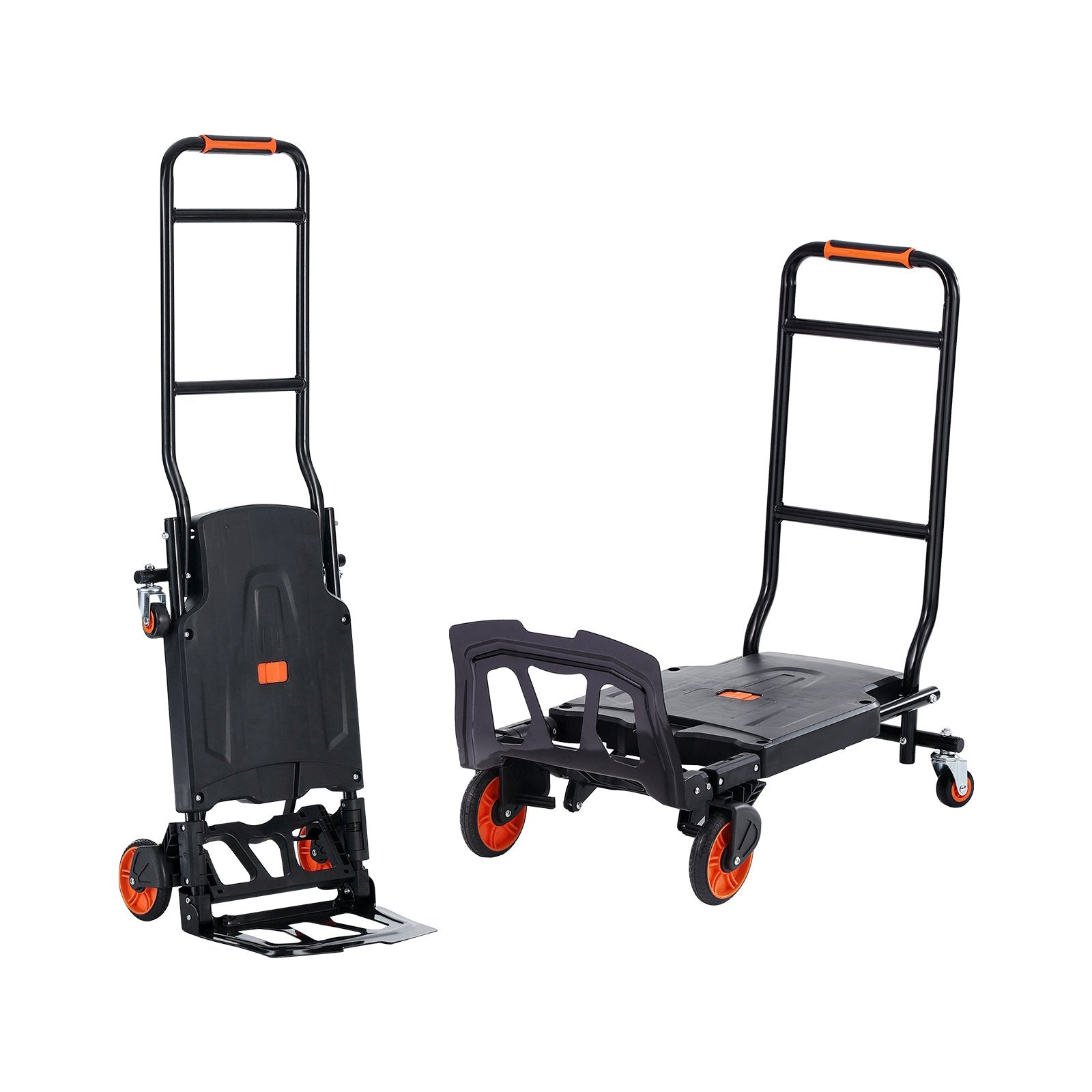 Hand Truck Aluminum 2-in-1 136kg Load Heavy Duty Convertible Dolly with Wheels