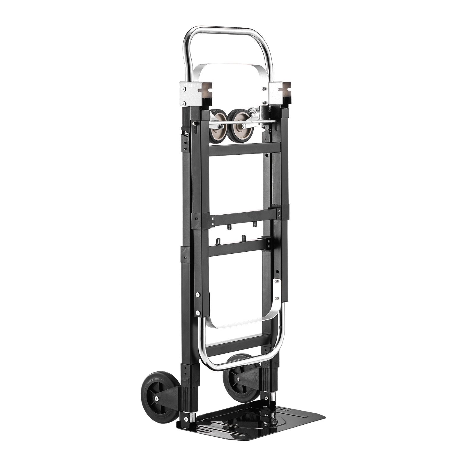 2-in-1 Folding Hand Truck 226.9kg Convertible 4-Wheel Dolly Adjustable Handle