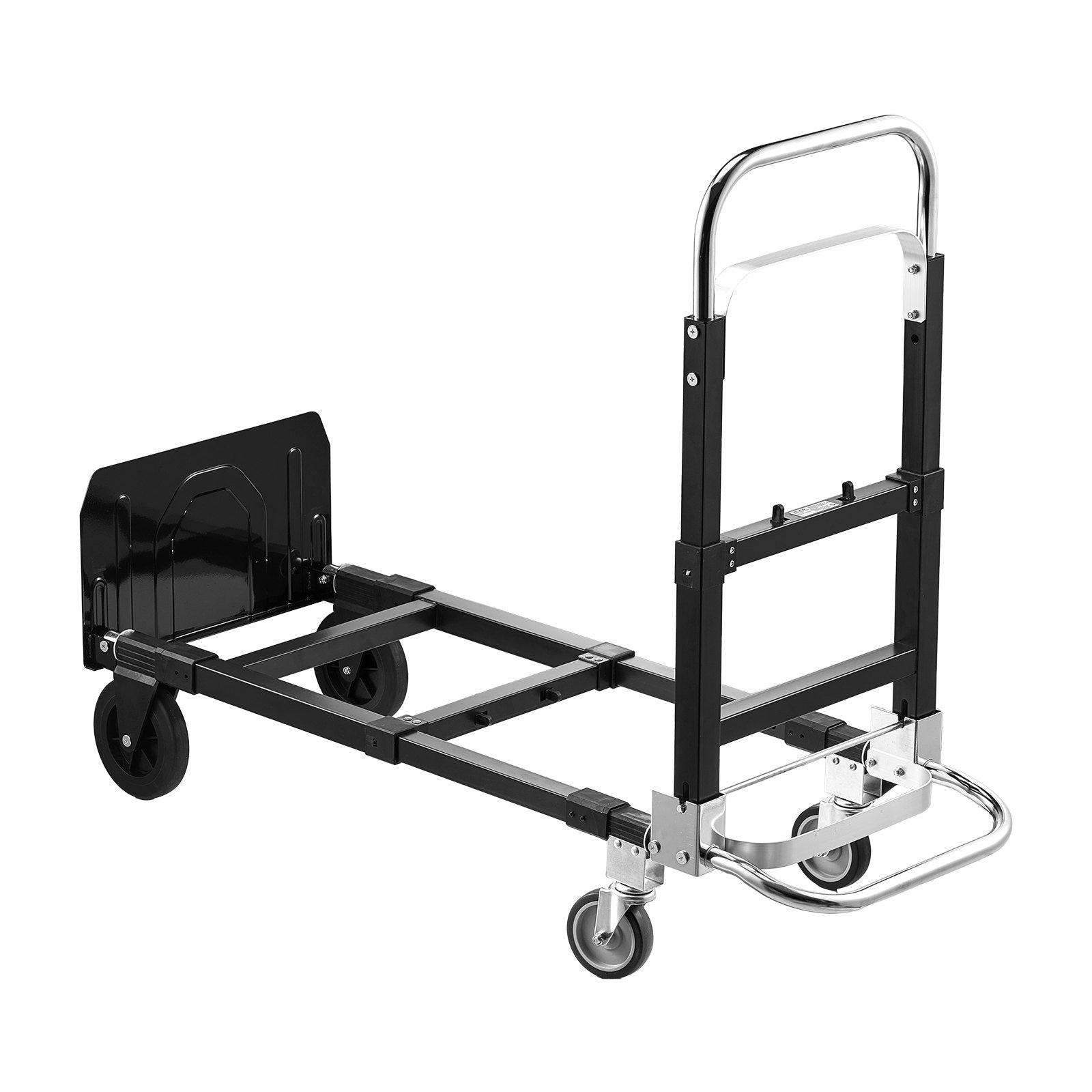 2-in-1 Folding Hand Truck 226.9kg Convertible 4-Wheel Dolly Adjustable Handle
