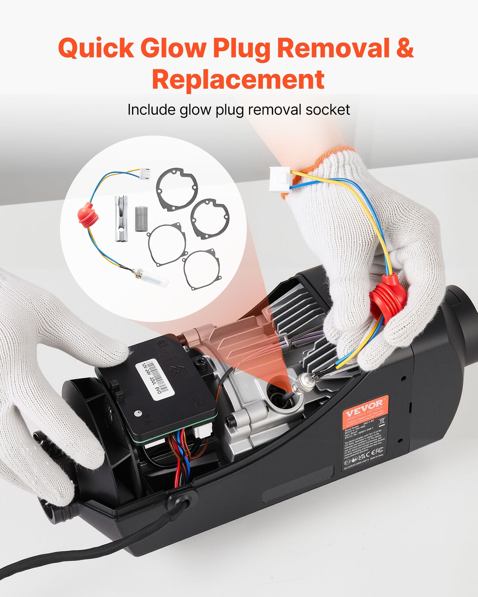8V Diesel Heater Glow Plug Repair Kit w/Atomization Mesh for 2KW-8KW Heaters