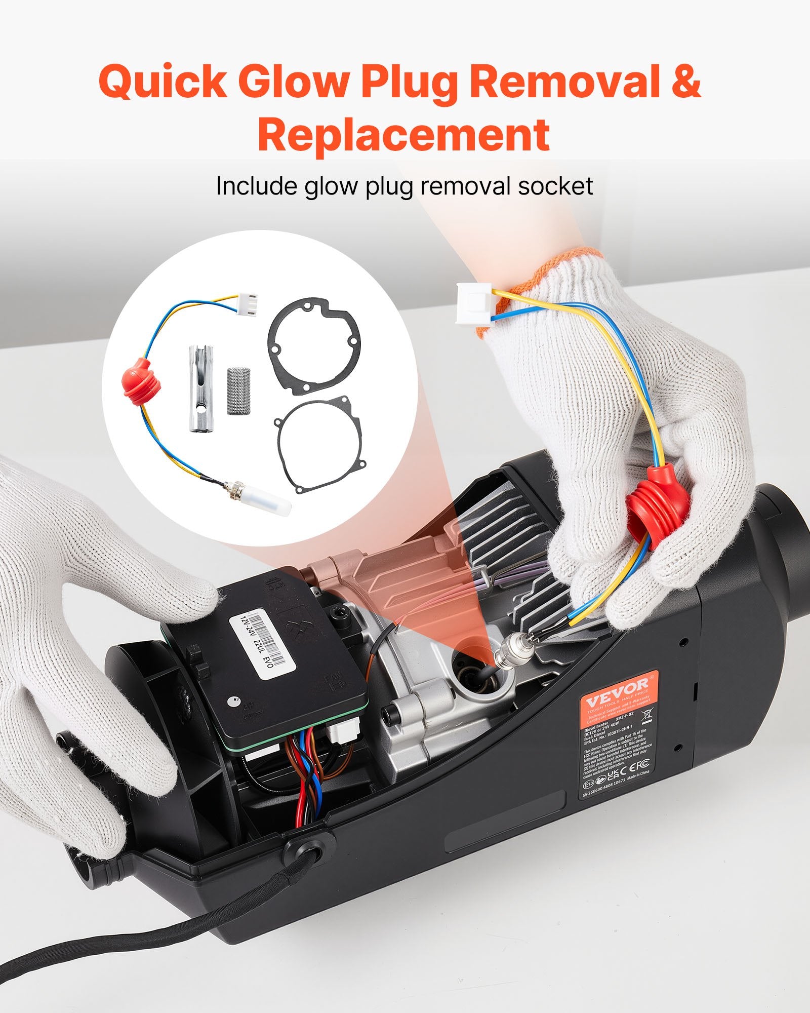 Diesel Heater Glow Plug Repair Kit 8V w/Atomizing Mesh for 2KW-8KW Heaters