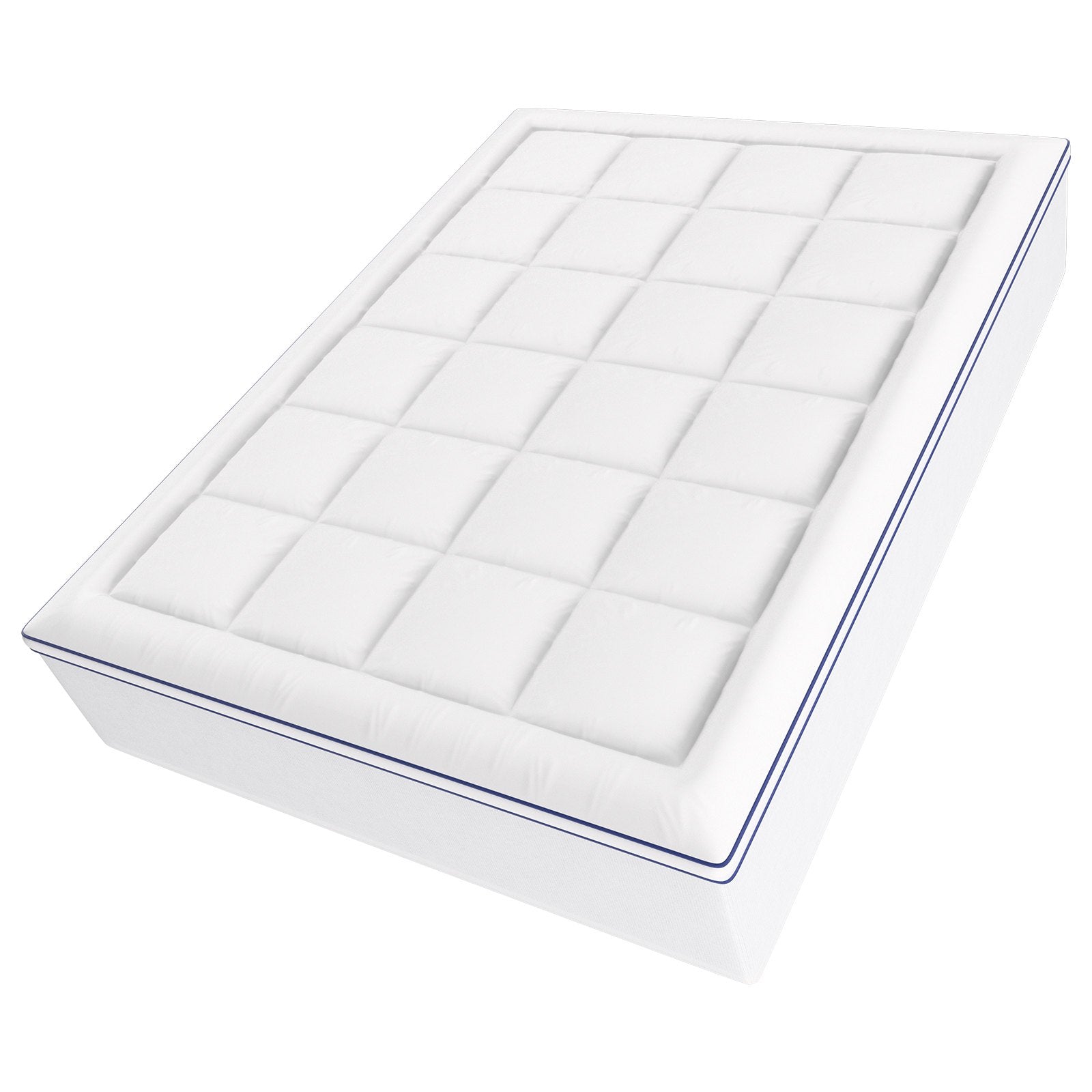 Mattress Topper Queen Size 101.6mm Memory Foam Fiber Fill Detachable Washable