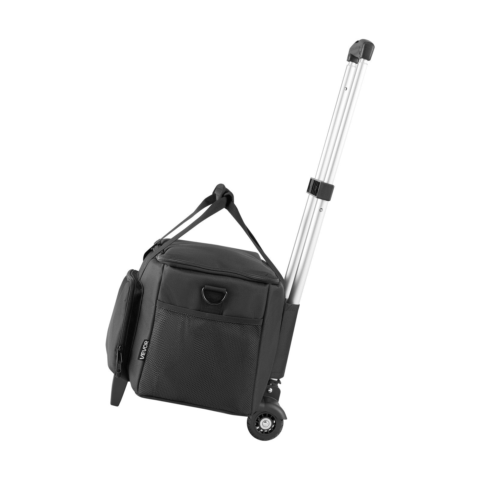 Rolling DJ Cable Bag 1680D Padded with Wheels 6 Detachable Dividers for DJ Gear