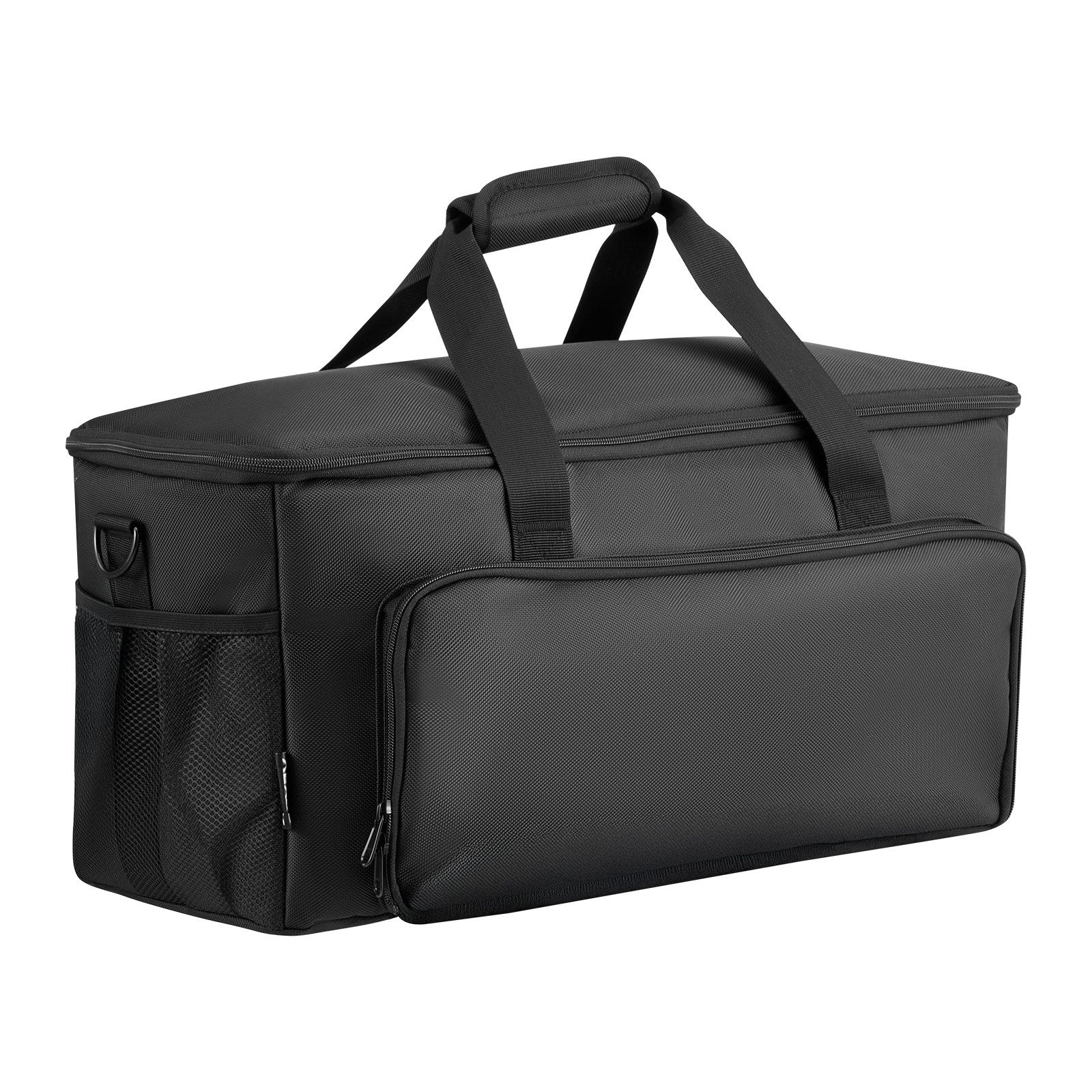 Rolling DJ Cable Bag 1680D Padded with Wheels 6 Detachable Dividers for DJ Gear
