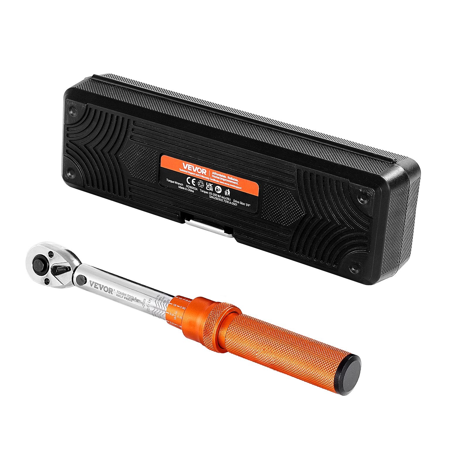 Torque Wrench Set Click 1/4 Inch 20-200lbf-in 3% Dual-Scale Bits Extension
