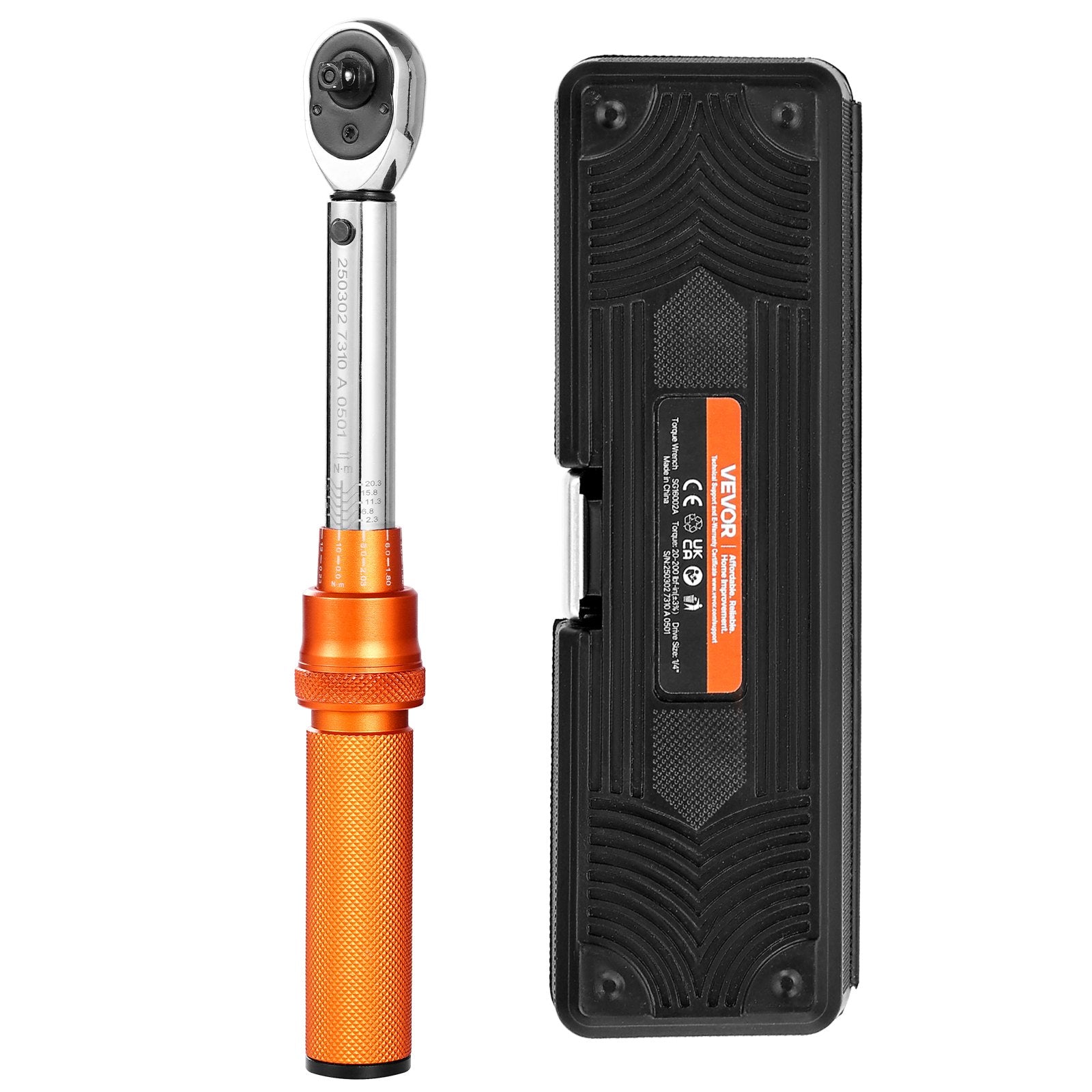 Torque Wrench Set Click 1/4 Inch 20-200lbf-in 3% Dual-Scale Bits Extension