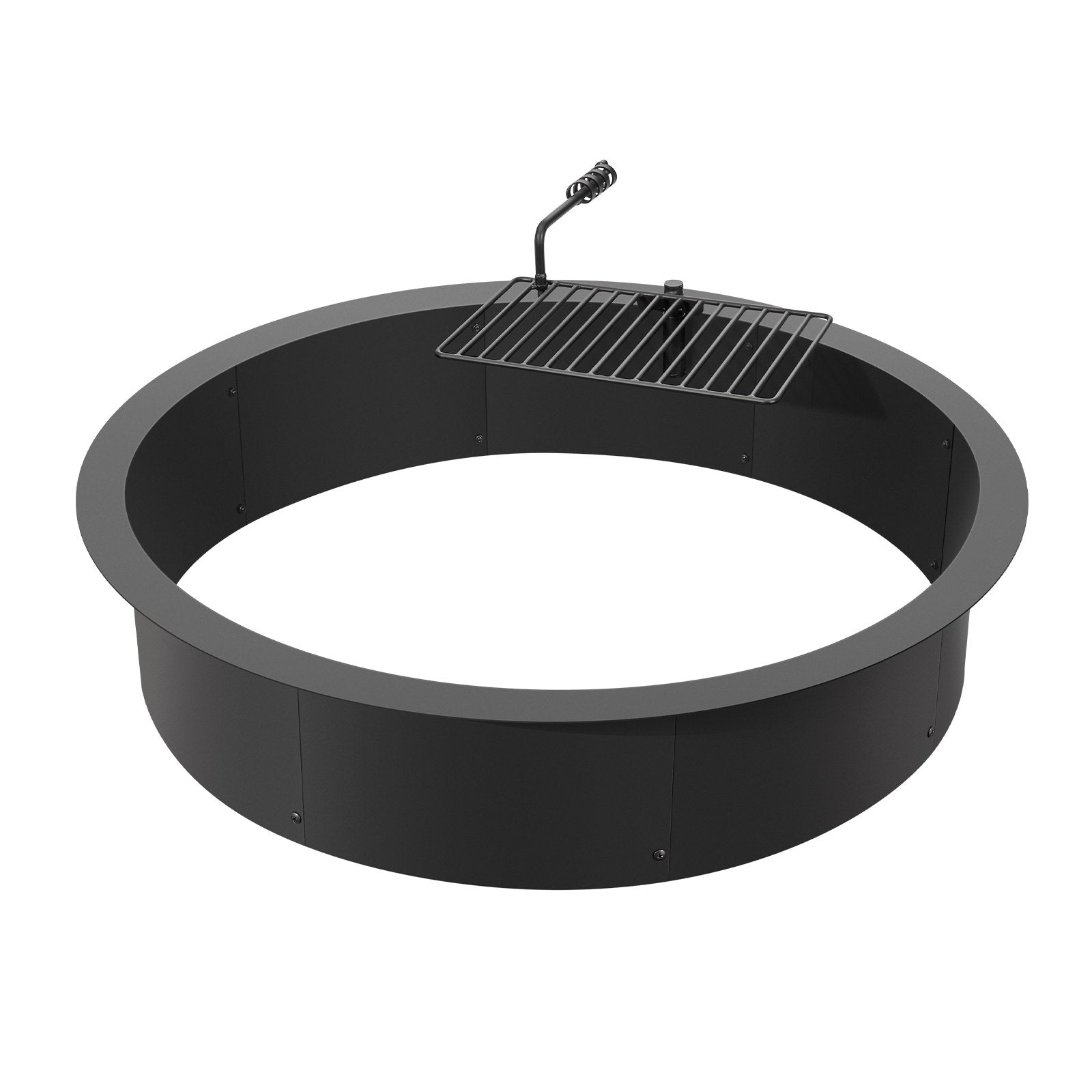Fire Pit Ring 40-In Outer/36-In Inner Carbon Steel Insert 8.5in Height Outdoor