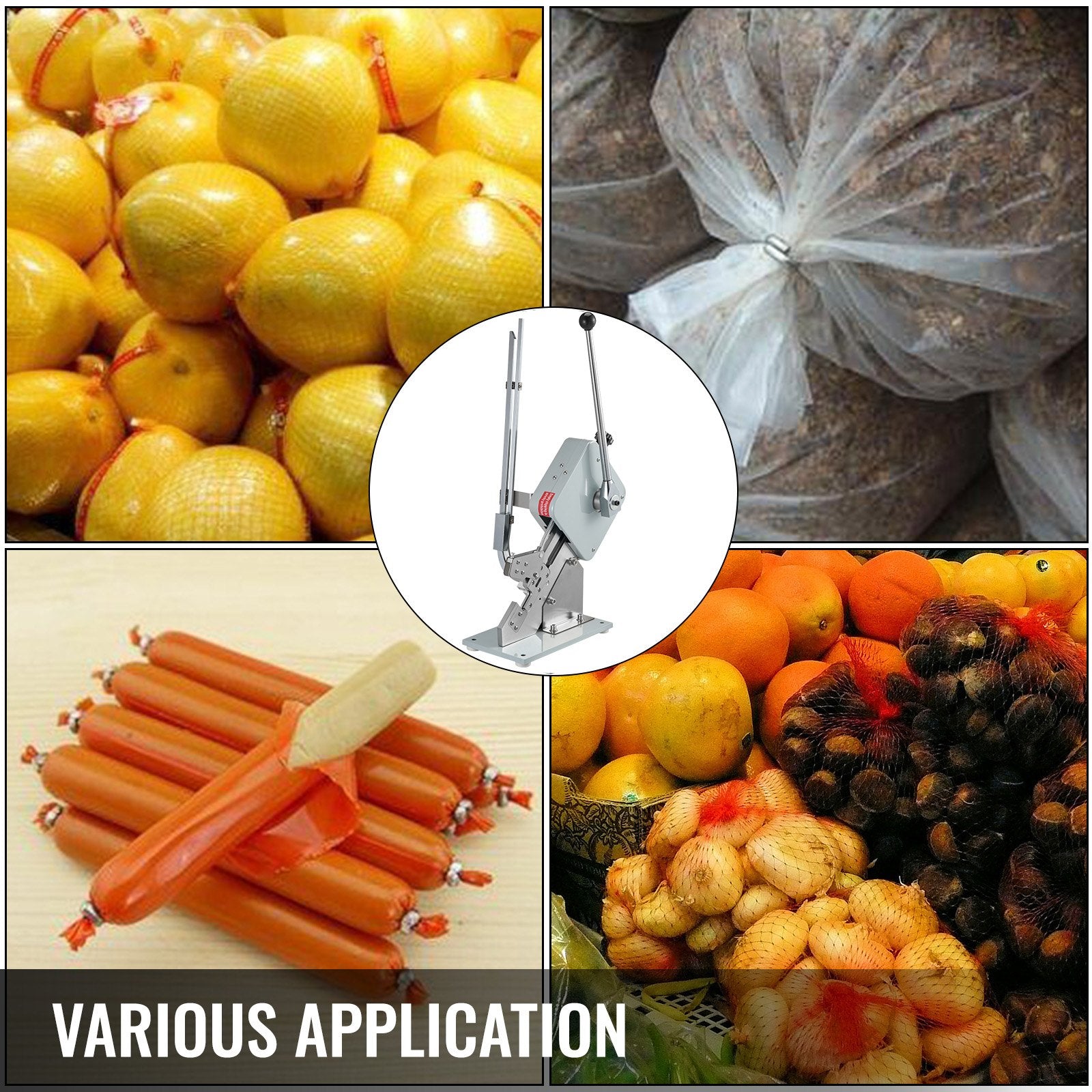 Manual U-Shape Sausage Clipper Clipping Machine with 5000pcs Buckles for Packing