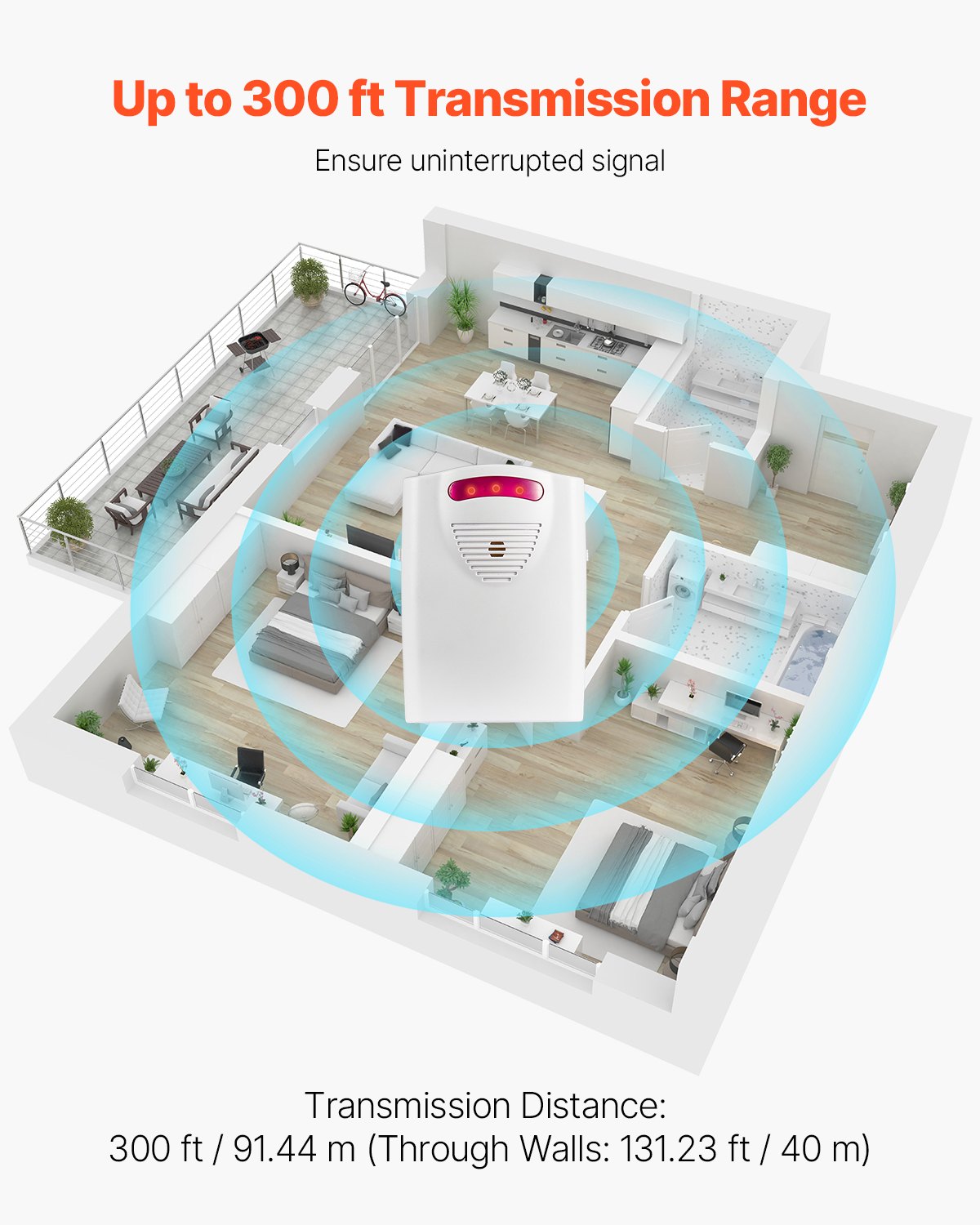 Bed Alarm System for Elderly Adults 14 x 30 in Wireless Sensor Pad with Pager